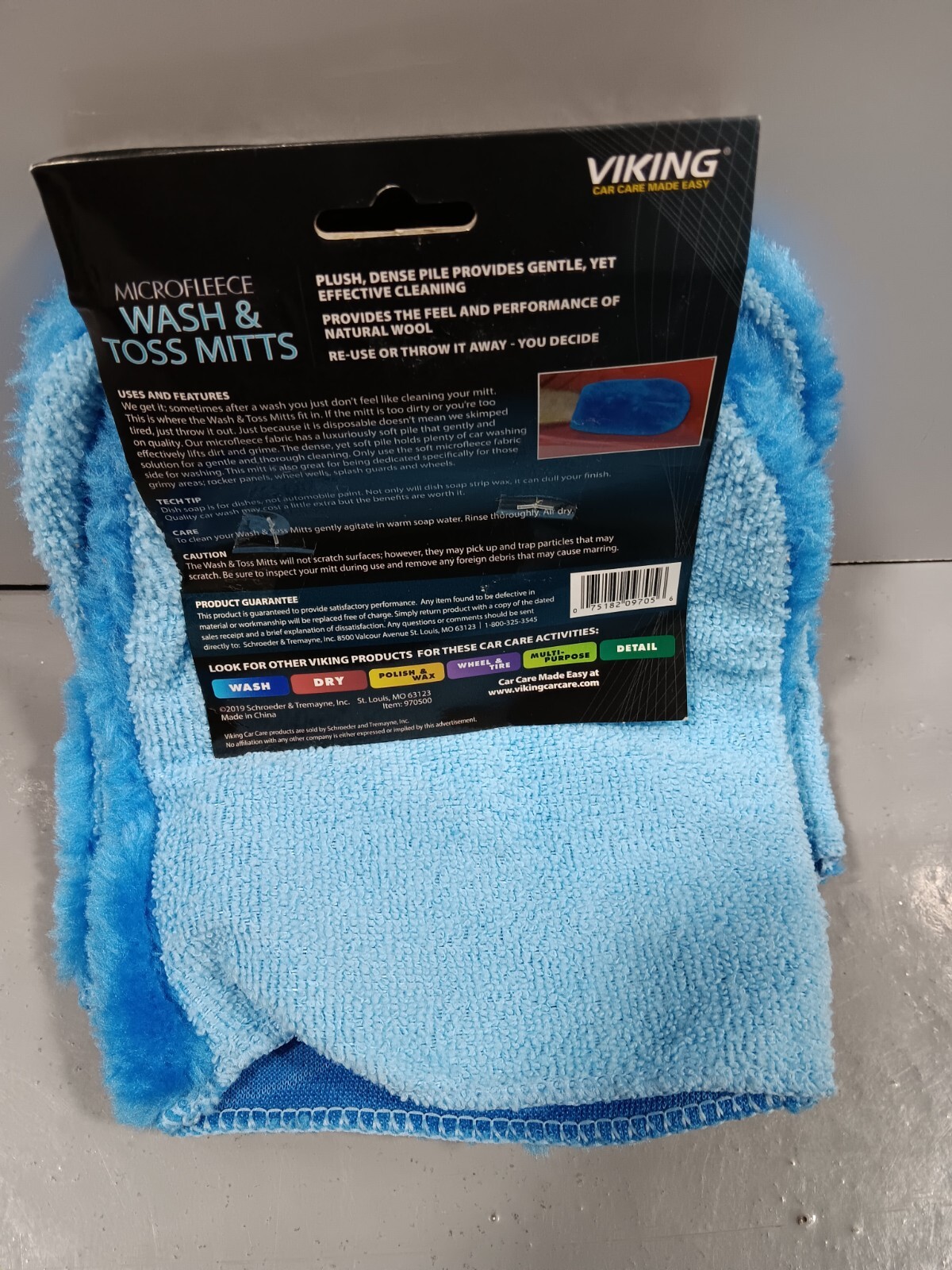 VIKING CARE MICROFLEECE WASH & TOSS MITTS 3pack CLEAN CAR