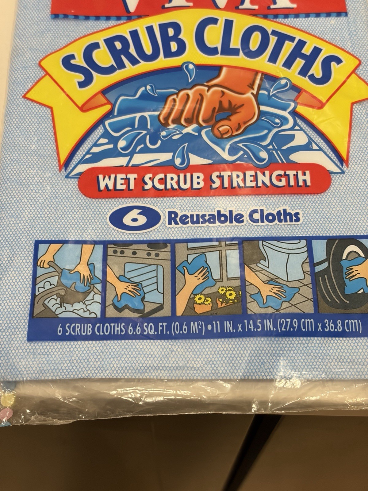 Kleenex VIVA Reusable Scrub Cloths 6 Pack – 1996 NOS Made In USA