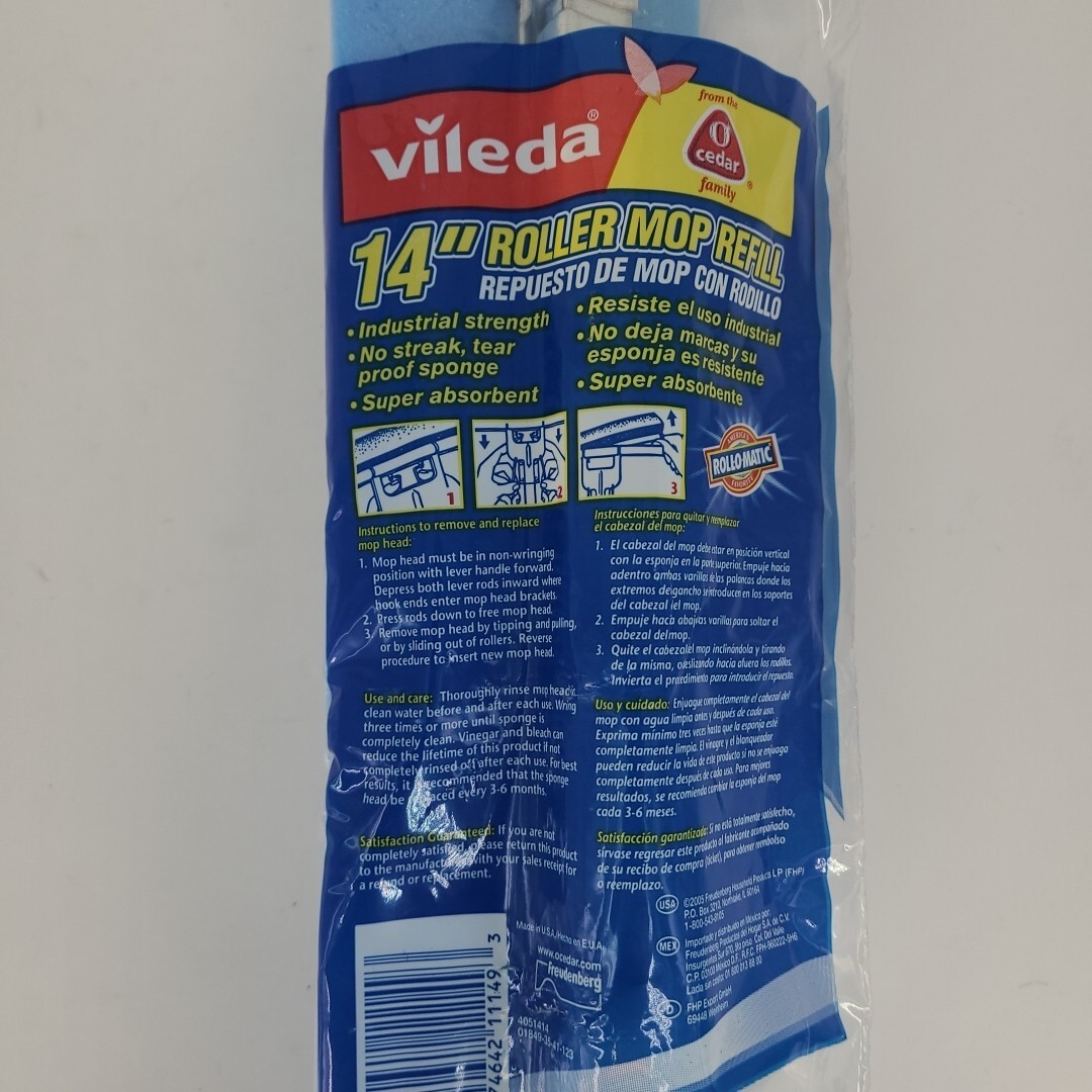 Vileda Professional Roll-O-Matic ® Original Sponge Roller Mop Refill 14″ RARE