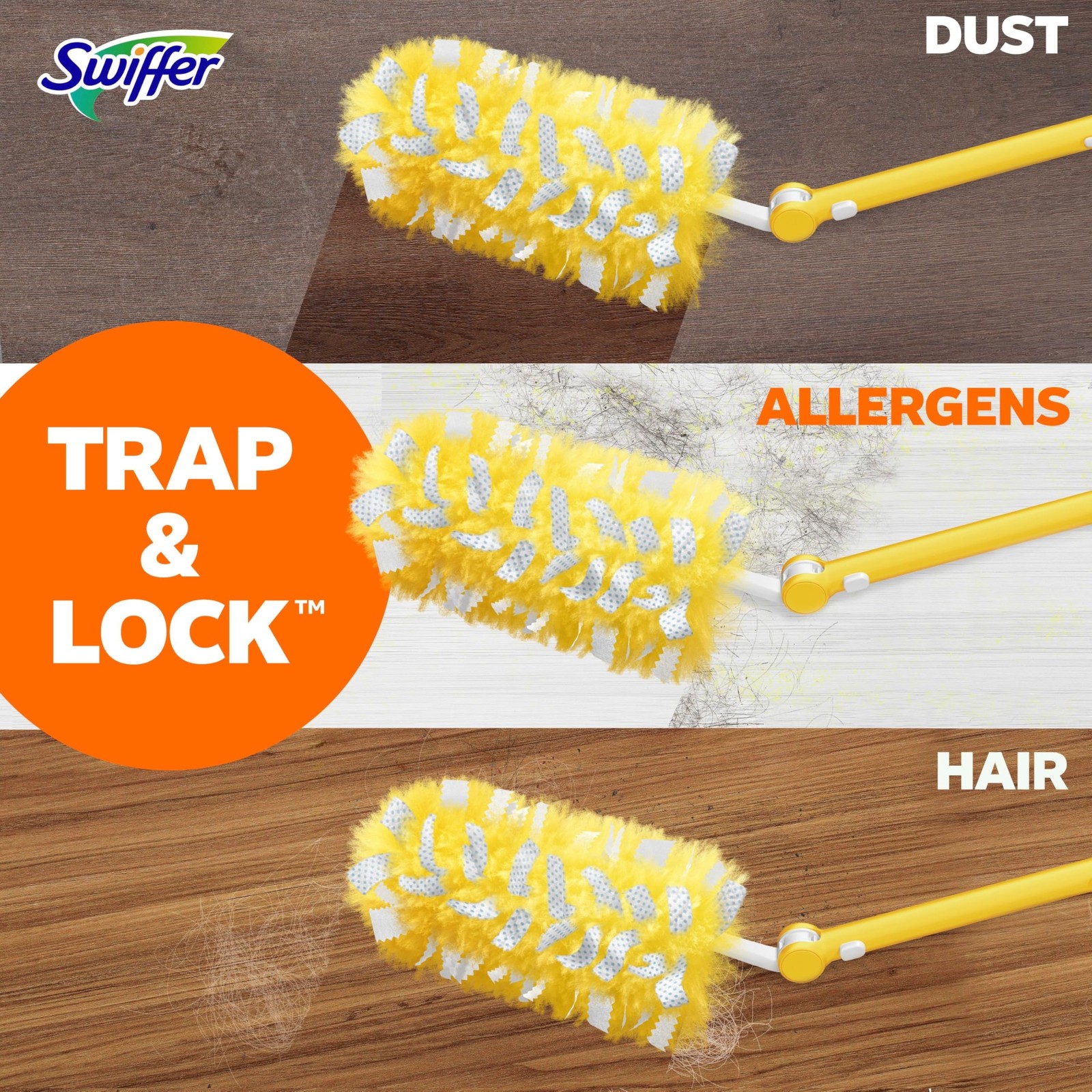 Swiffer Heavy-Duty Duster Starter Kit with 3-Foot Extendable Handle & 3 Refills