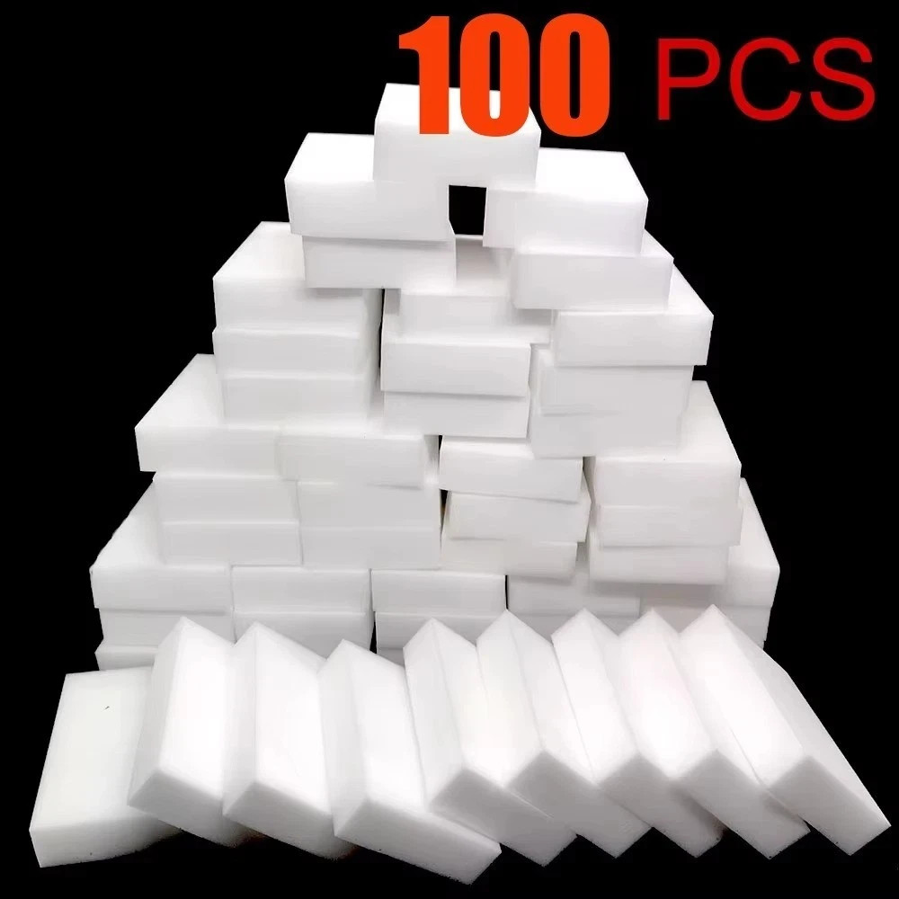 100 PCS Sponge Eraser BULK PACK Melamine Cleaning Foam 3/4″ Thick Kitchen Bath.