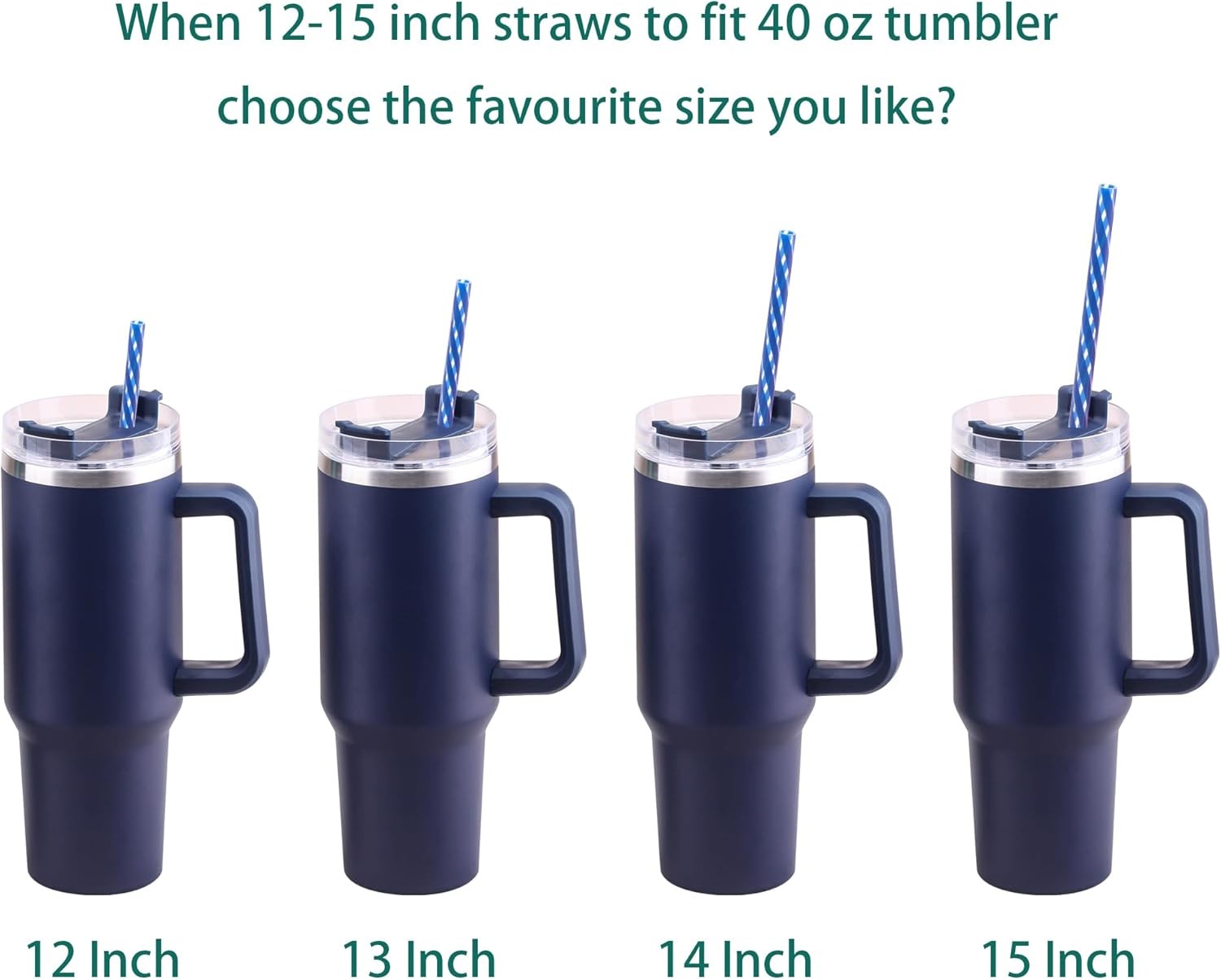15 Inch 10 Color Replacement Reusable Drinking Straw for Stanley 128 oz 100 oz