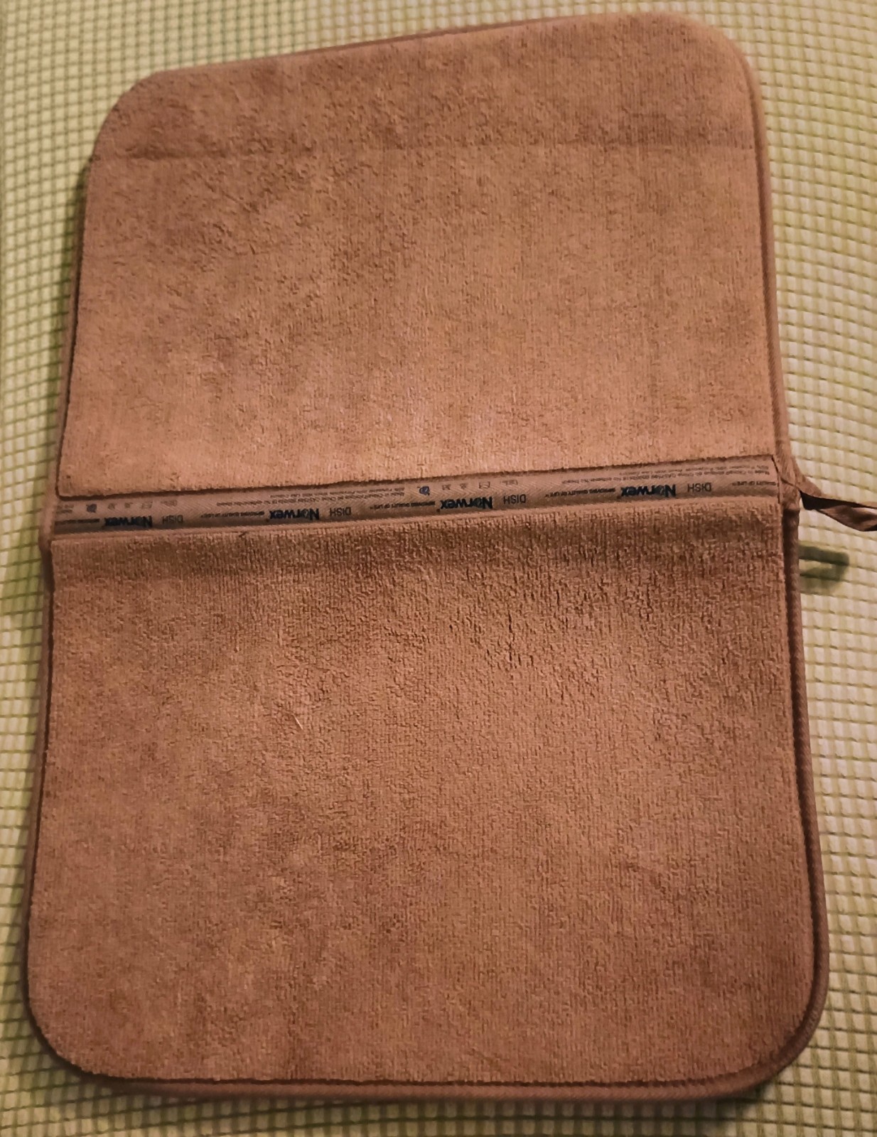 Norwex Dish Mat Netted micro Fiber Antibacterial Baclock Quick Air Dry Brown