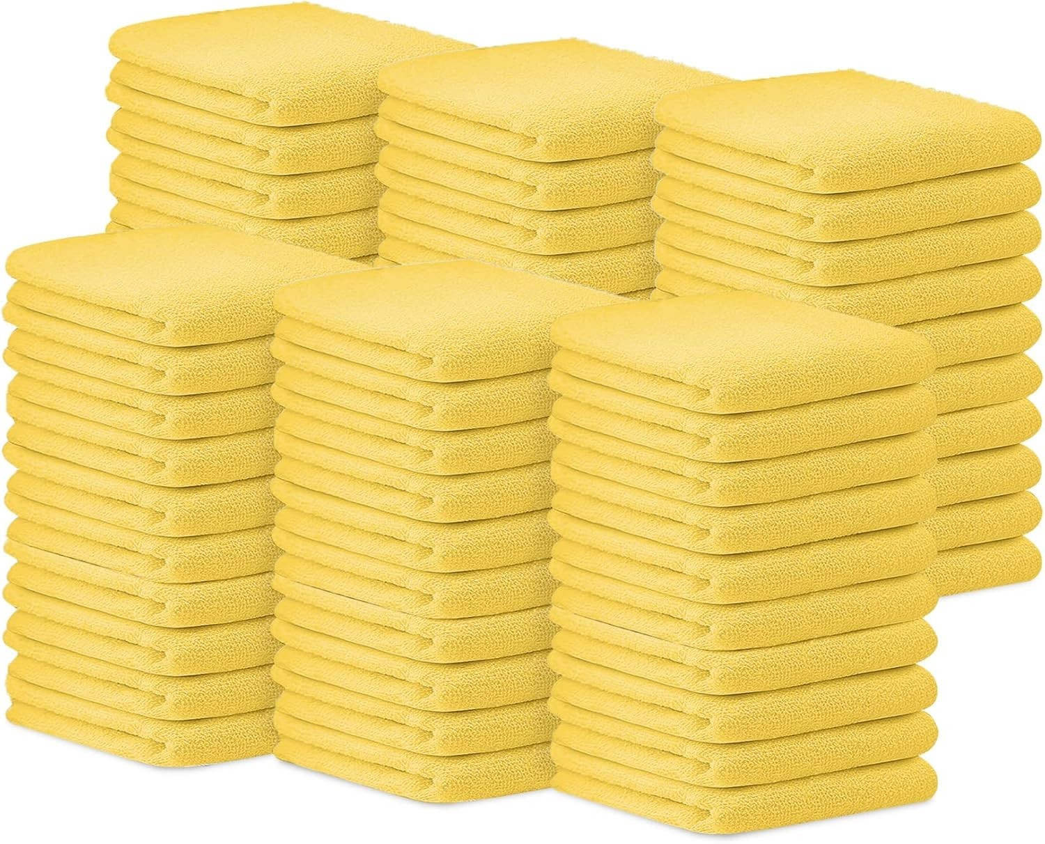 Reusable Cleaning Rags 60 Pack – Durable Yellow Bar Towels