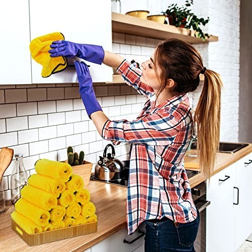 40 Yellow Microfiber Towels 16×16 Inch Car Drying Cloths Bulk Detailing