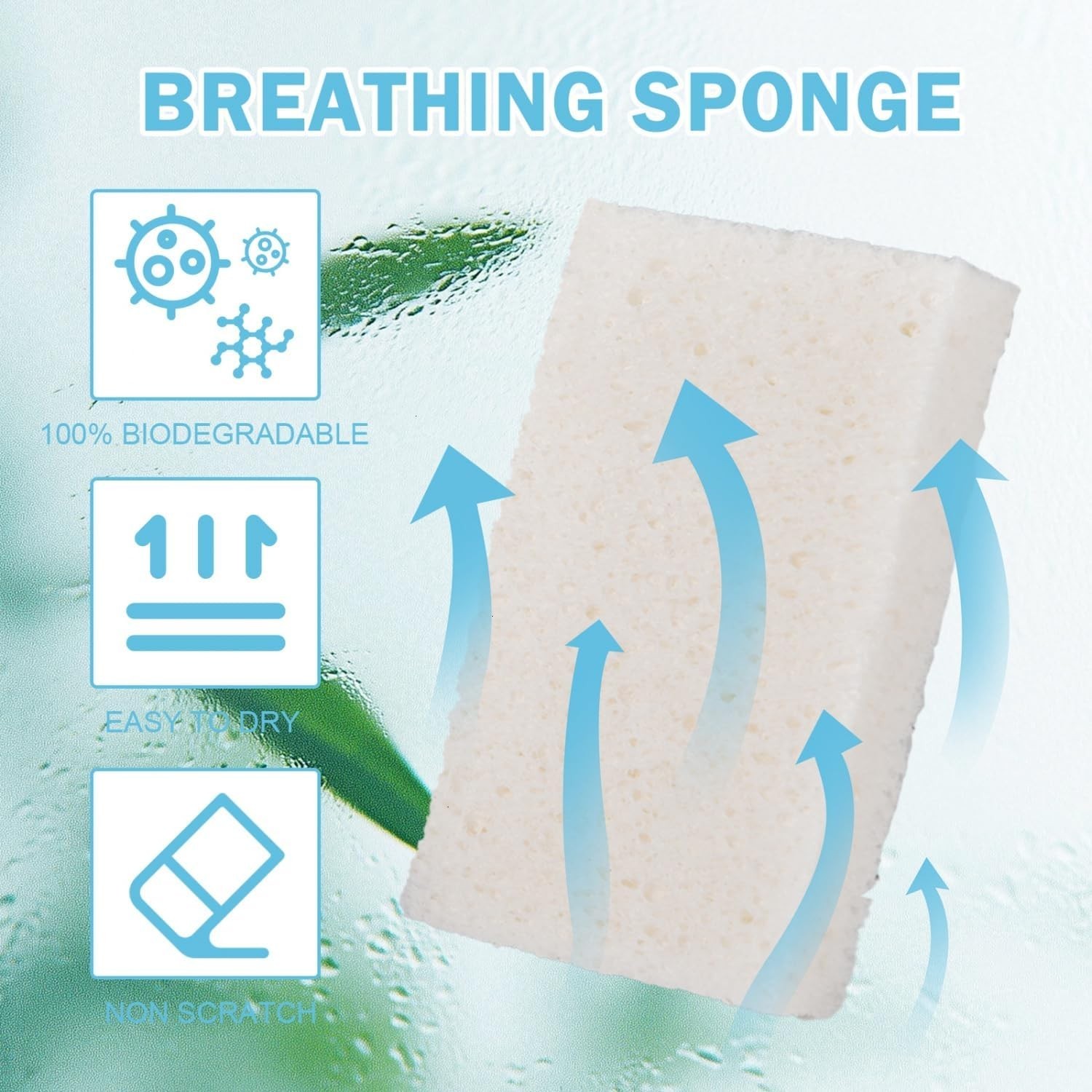 White Sponges Kitchen 10 Pack Natural Compressed Cellulose Sponges for Dishes…