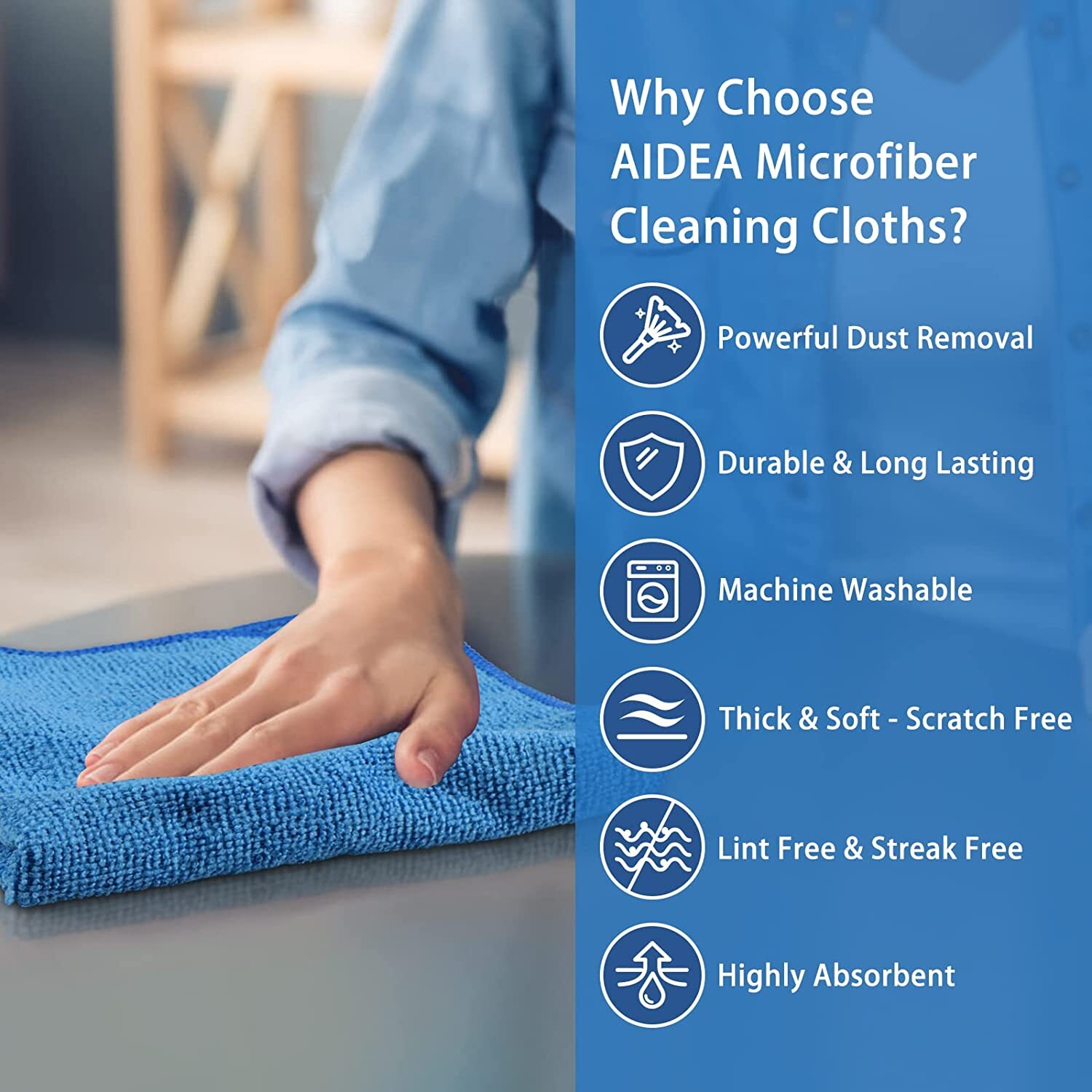 Microfiber Cleaning Cloth Set of 50 Towel Rag Car Polishing Detailing No-Scratch