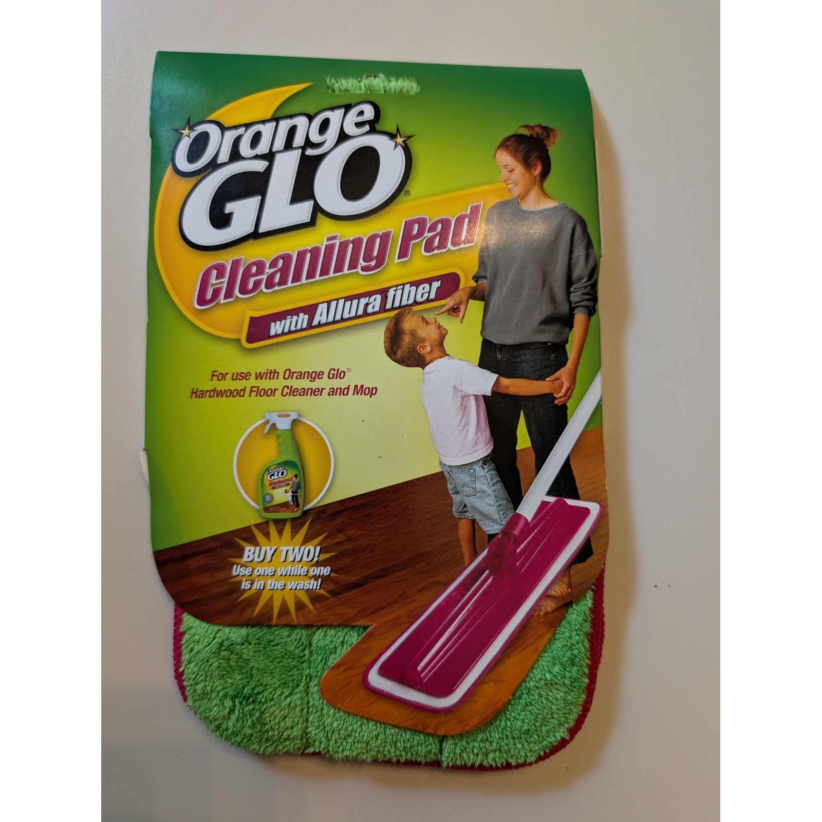 Orange Glo Cleaning Pad Green Allura Fiber Hardwood Mop Refill 10184