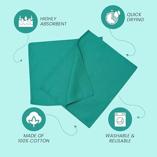 Premium Huck Towels – (12 Pack) 15 x 27 inches 100% 15 x 27 in. (12 Pack) Green