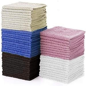 Simpli-Magic Cotton Wash Cloths 12″x12″ (50 Pack) – Highly Absorbent Soft Towels