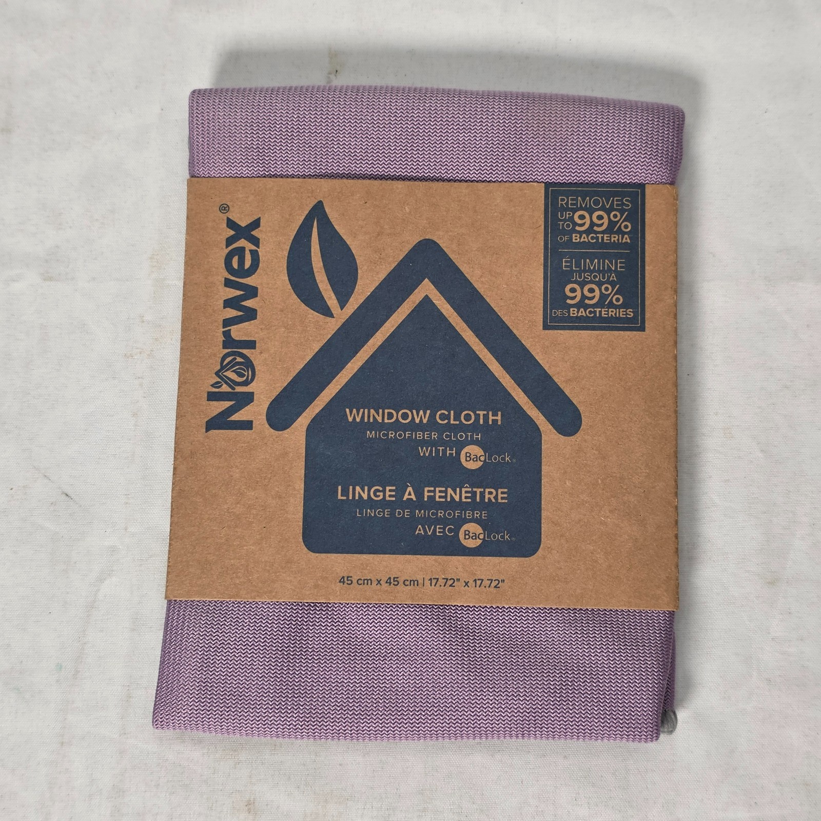Norwex Window Cloth Purple NWT Microfiber BacLock Polishing Cleaning Cloth