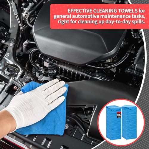 Shop Towels Microfiber Towels for Cars, Microfiber Cleaning Blue 100 Pack