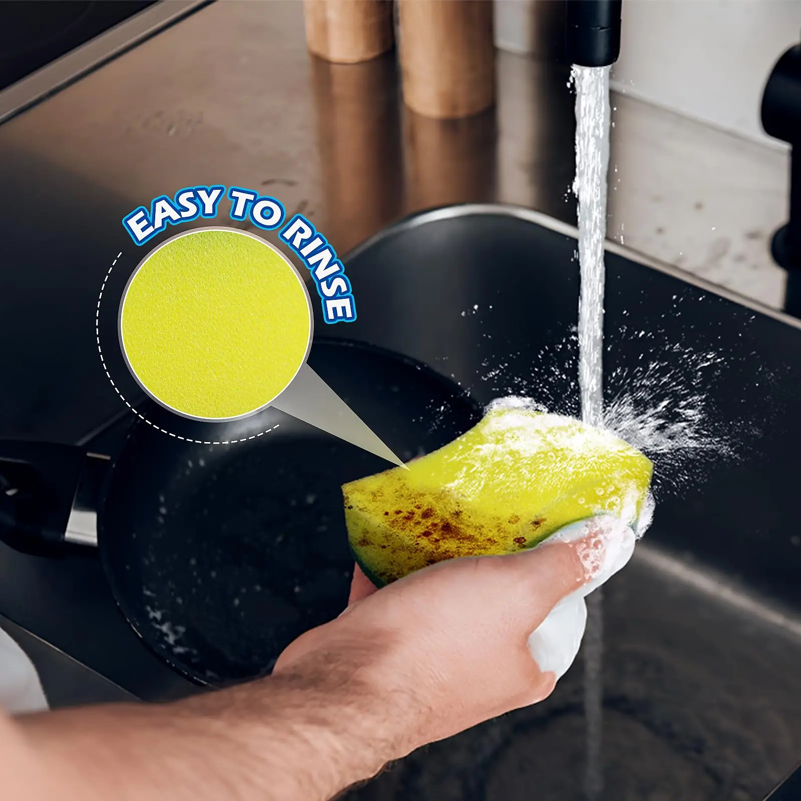 10pcs Cleaning Sponges Dish Scrubber Soft & Heavy Duty Microfiber Kitchen Sponge