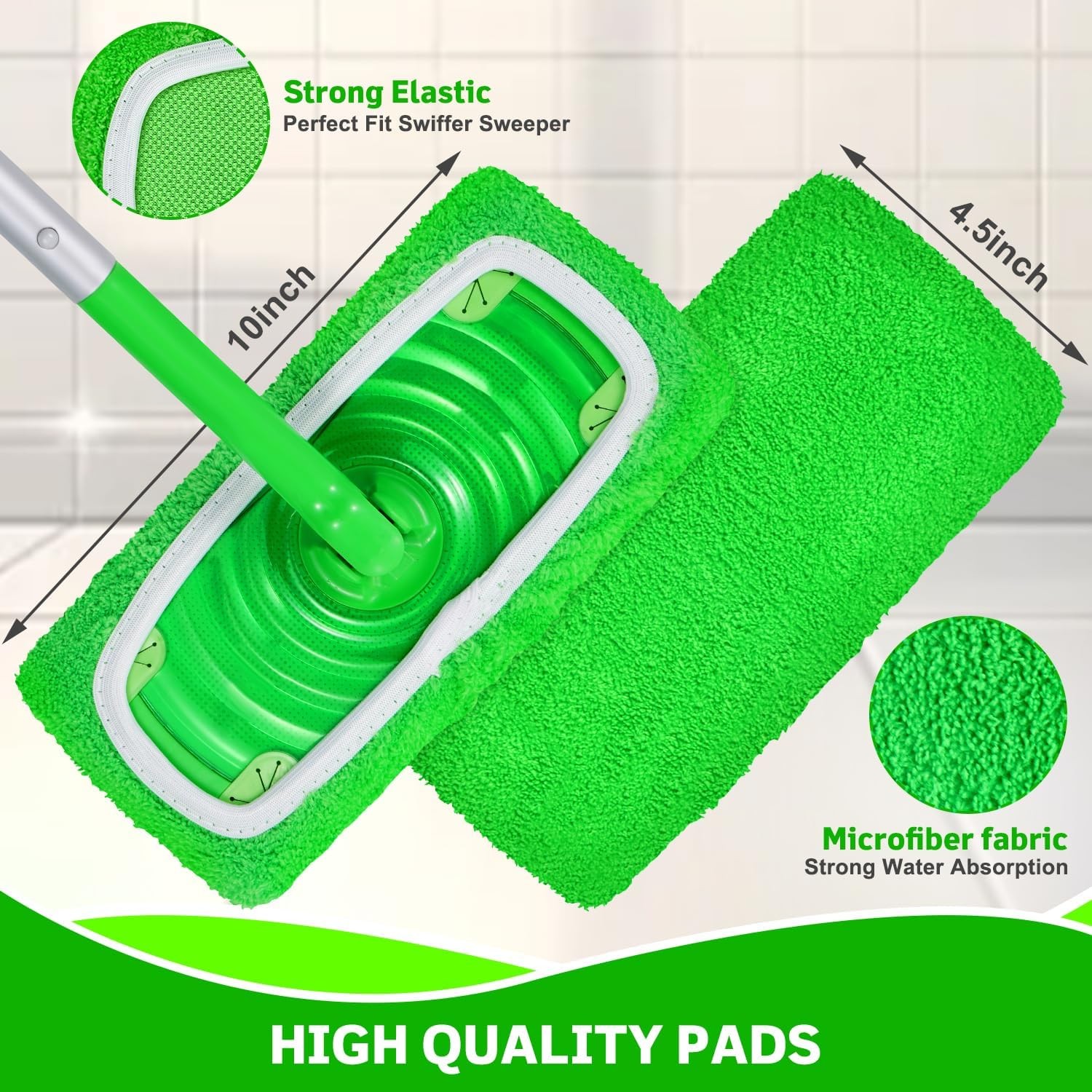 🔥 8 Pack Reusable Microfiber Mop Pads Compatible with Swiffer Sweeper Washable