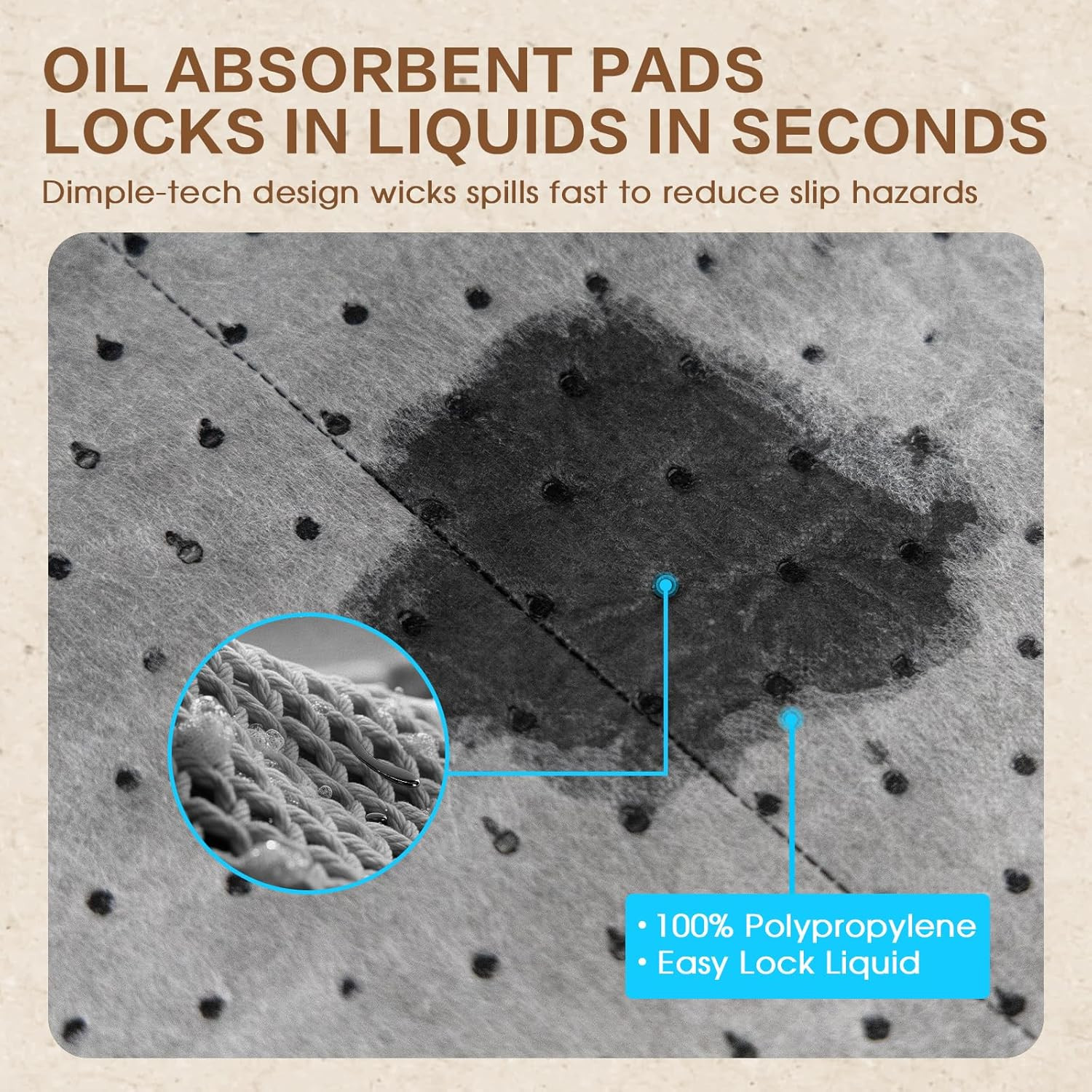 Oil Absorbent Pads Roll, Oil Absorbent Mat 15″ X 50′ Heavy Duty for Industrial