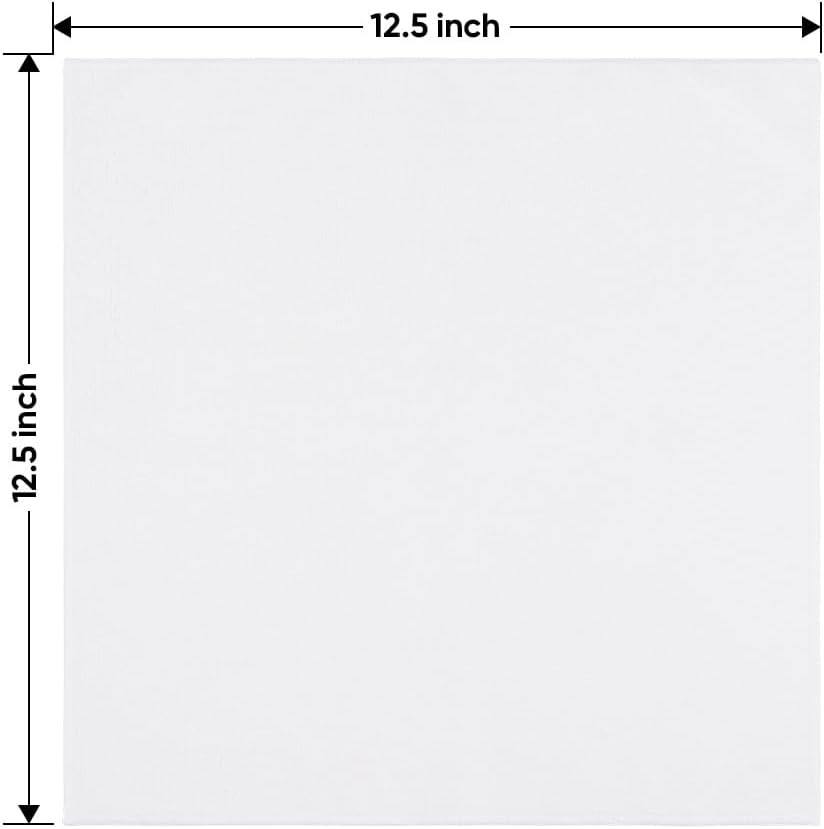 White Microfiber Cleaning Cloth 12 Pack, 12.5 x 12.5 inch Microfiber Towels for