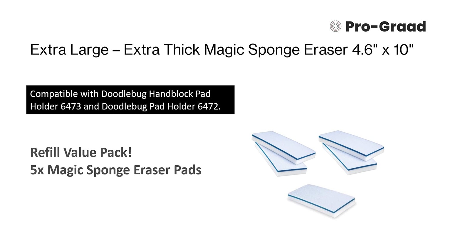 4610 Eraser Pads – 20 Pack 4.5″ x 10″ x 1″ Commercial Grade Melamine Sponges …