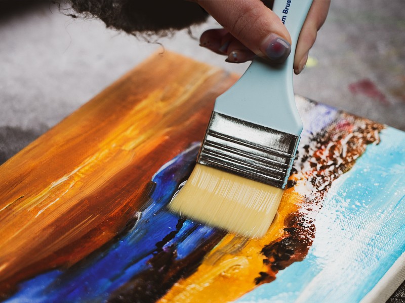Flat Paint Brush Set – 3 Sizes Nylon Large Paint Brushes for Acrylic Painting,