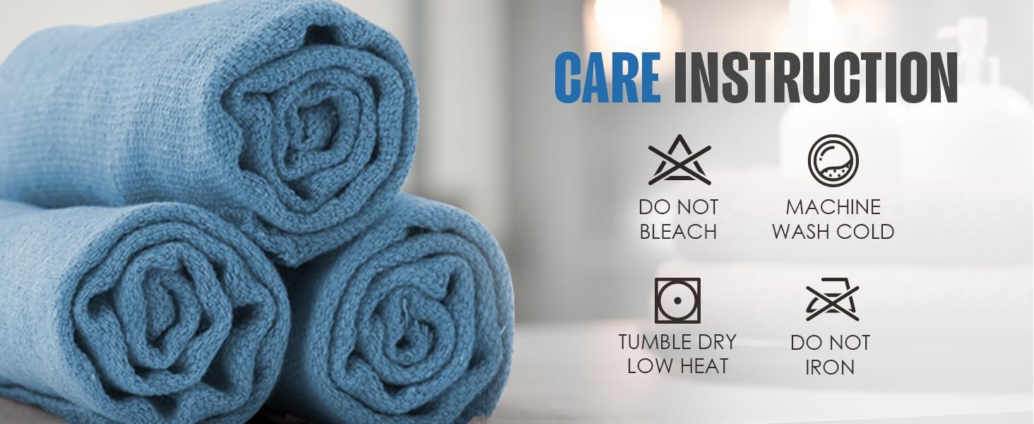 Cotton Shop Towels 12×14 Inch, 100 Pack Soft, Absorbent Reusable Cotton Rags,