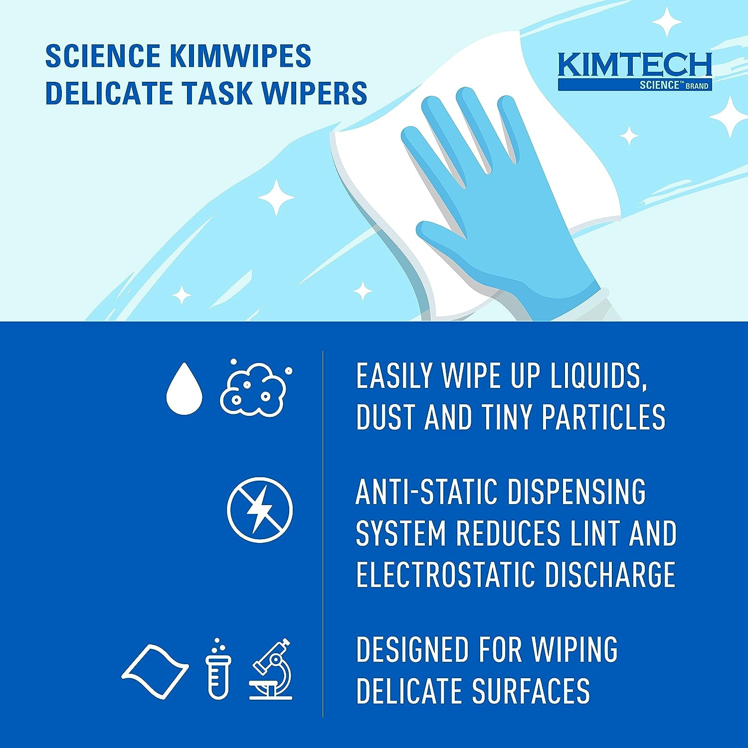 Kimwipes Delicate Task Wipers, 1-Ply, 60 Pop-Up Boxes, Pack of 16,800