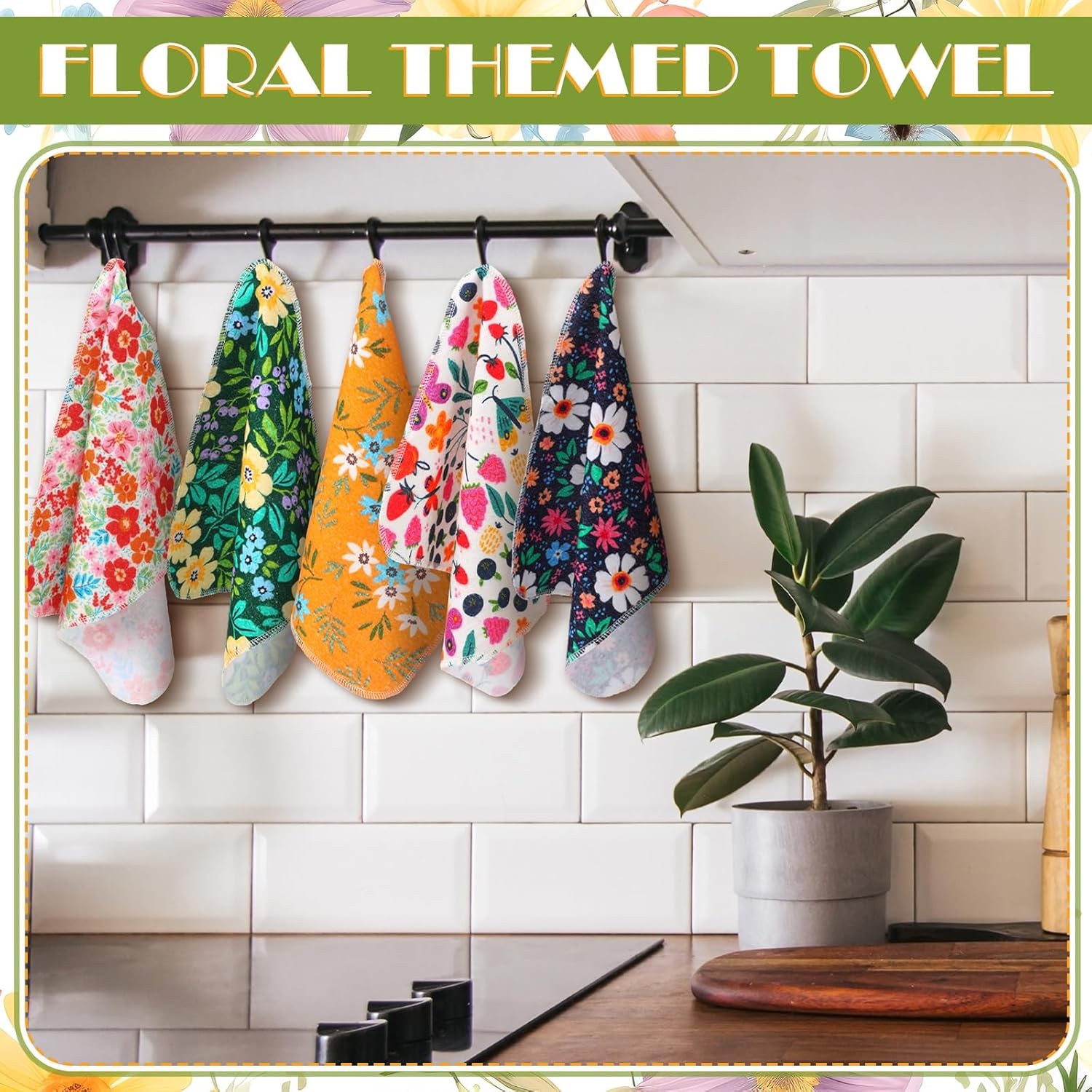 6 Pcs Reusable Paper Towels Rolls Kitchen Towels Bulk Washable Paperless Cloth