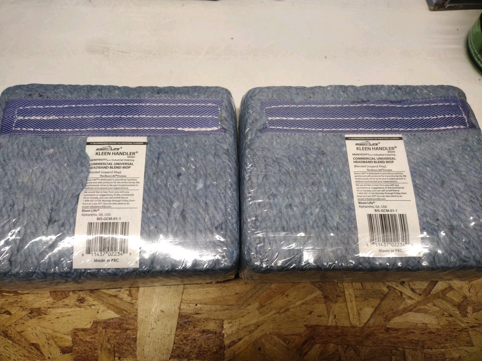 2 Kleen Handler Commercial Mop Head Refills, 6” Universal Headband, Cotton Blend