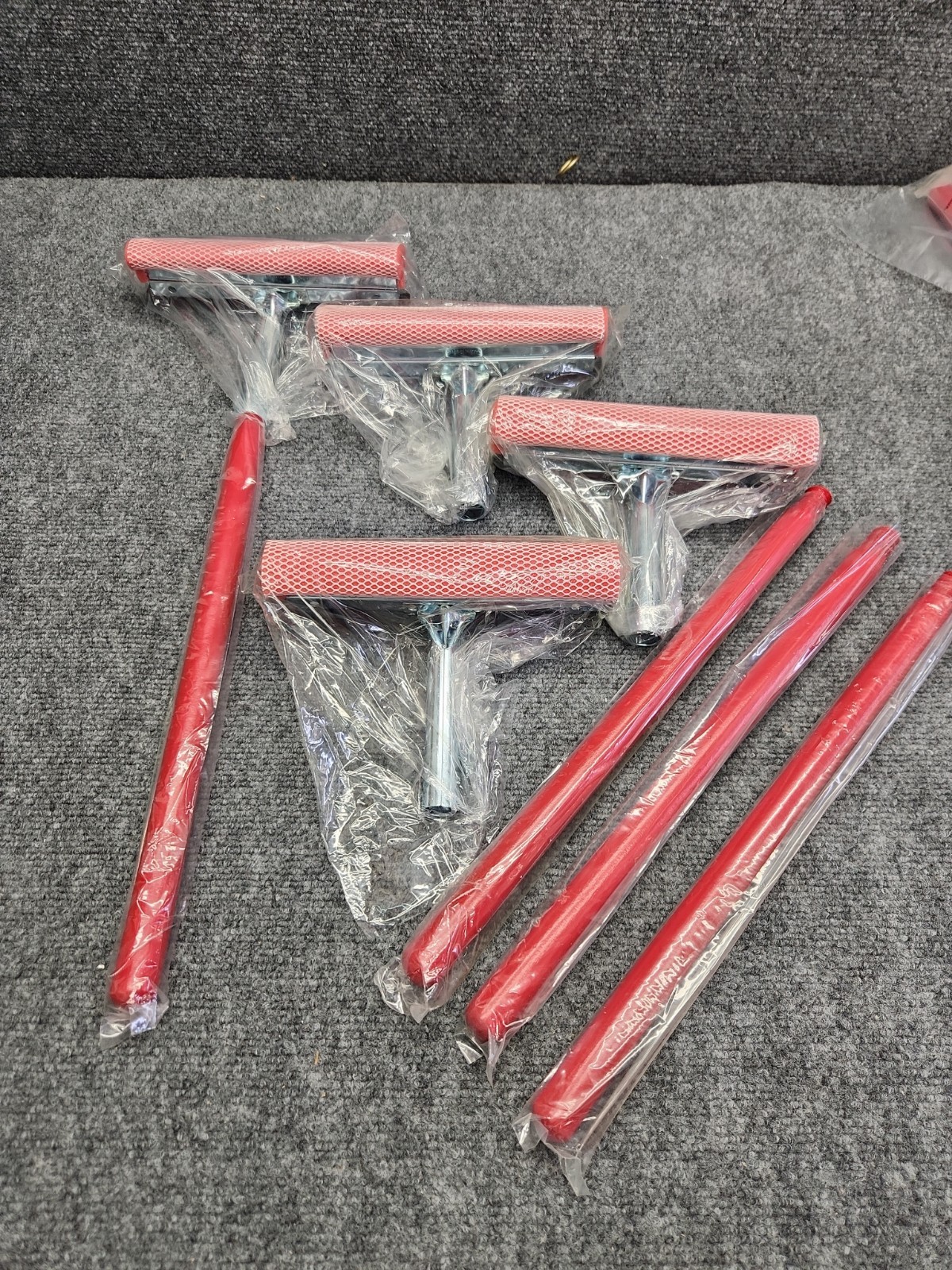4-PK 8 in. Deluxe Professional Squeegee Red 16 in. Wood Handle