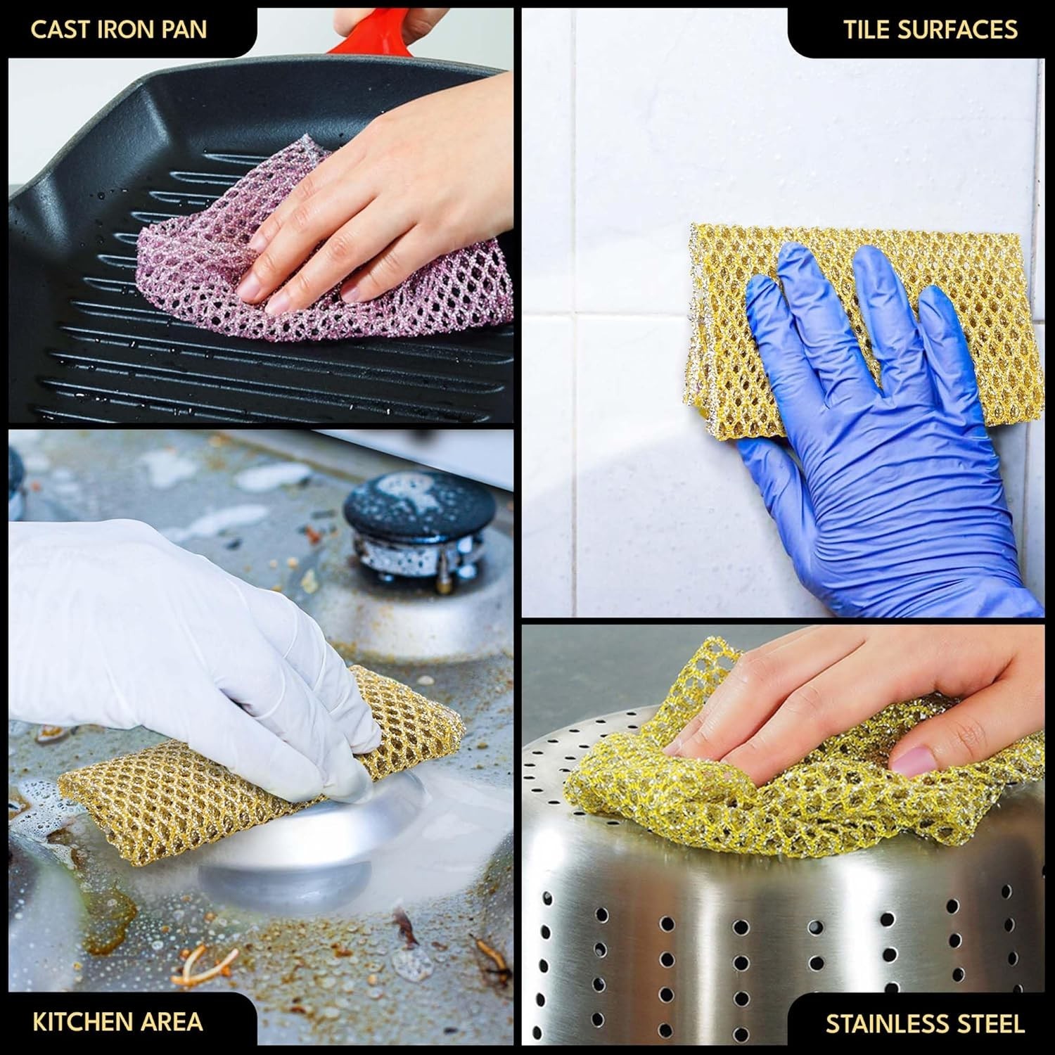 Non-Scratch Dish Scrubbers 6 Pcs — Outlasts 7+ Sponges, Stays Odor-Free | Rep…