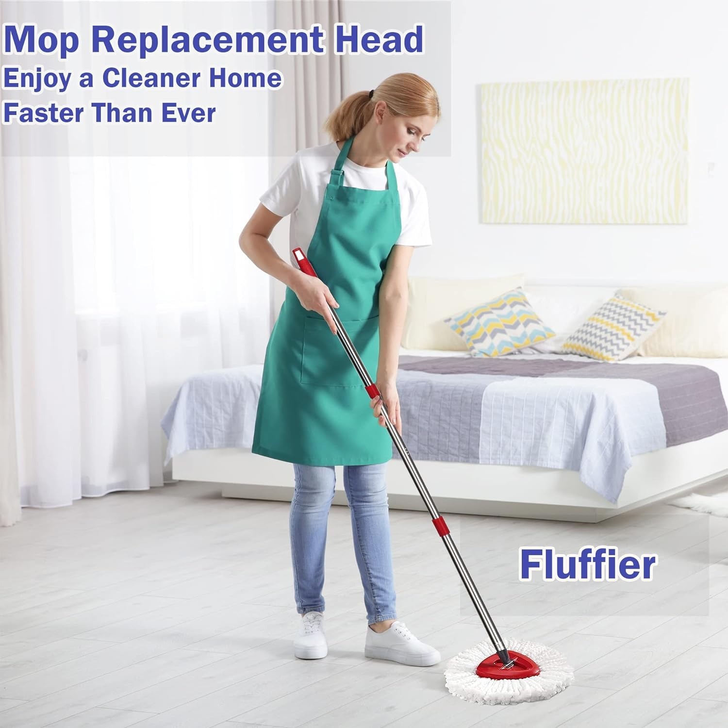 Spin Mop Replacement Head 4 Pack Microfiber Swivel Mop Refill Easy to Install