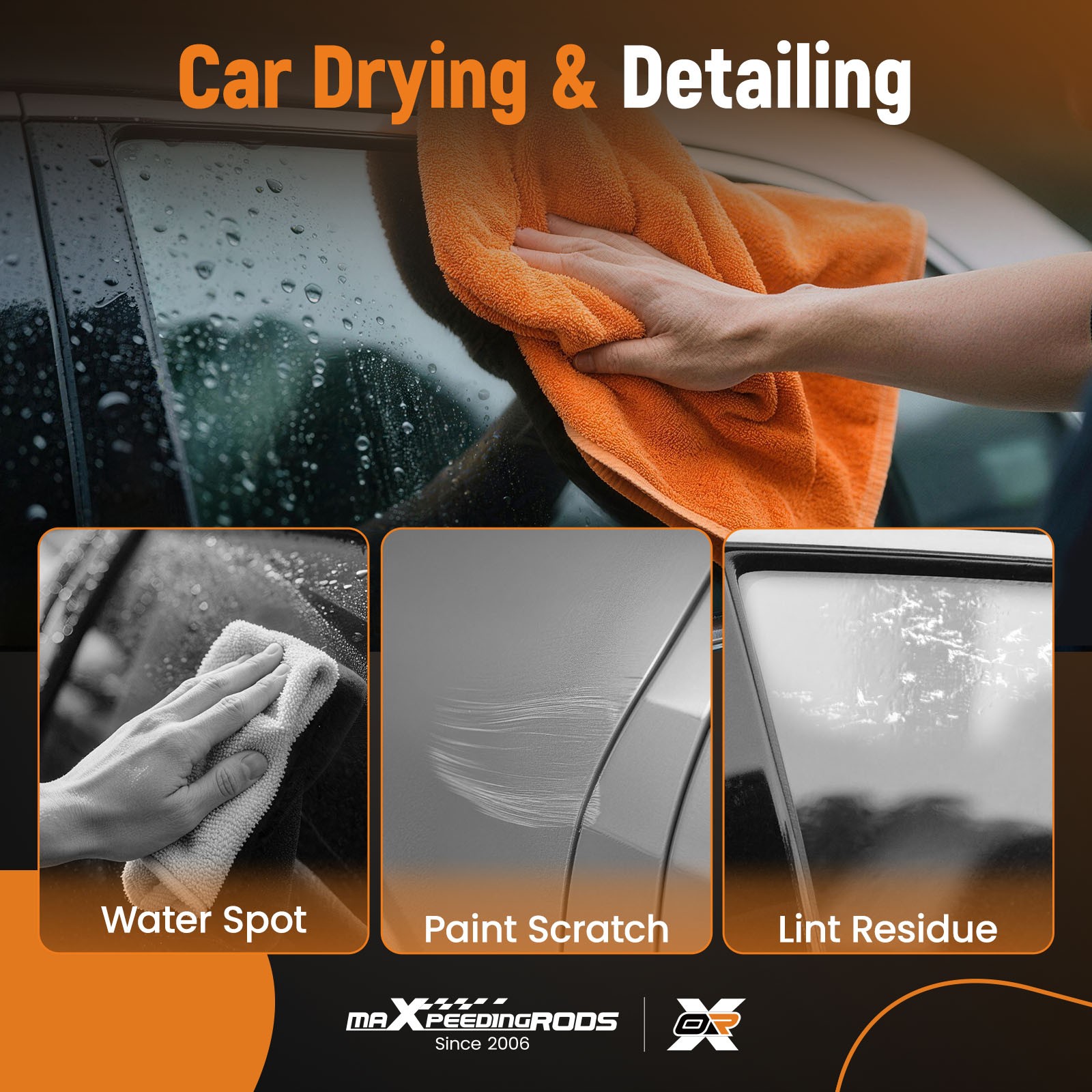 1200GSM Car Wash Towel 20″x24″ Microfiber Drying Detailing Professional Cloth