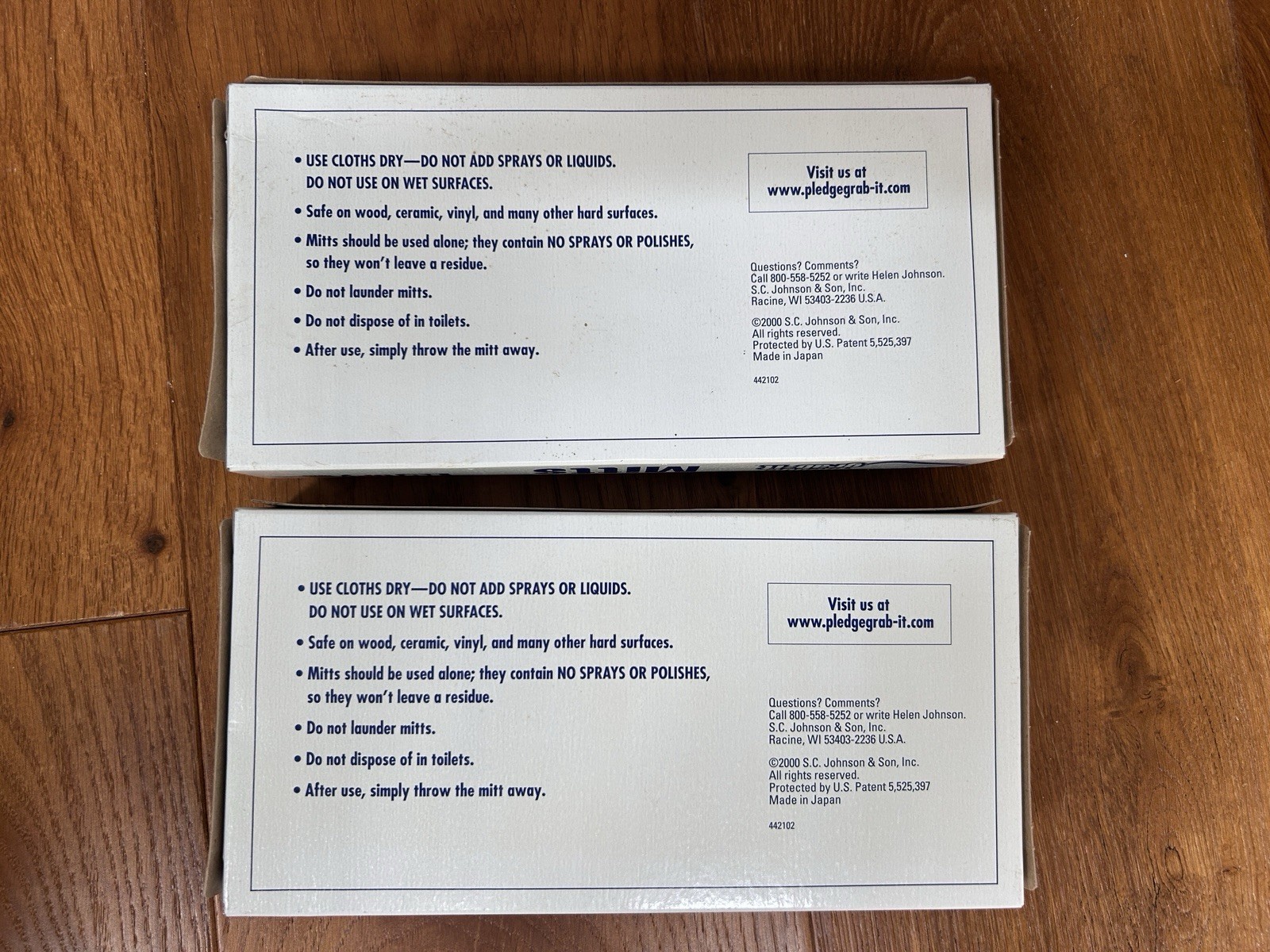 2 Pledge Grab It Disposable Mitts Dry Unscented 10 Ct Hand Dusting Vtg Japan