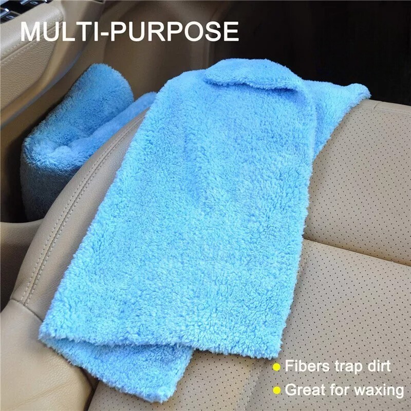 6 Pcs Edgeless Ultra Plush Microfiber Car Drying Towels Wash Buffing Detailing