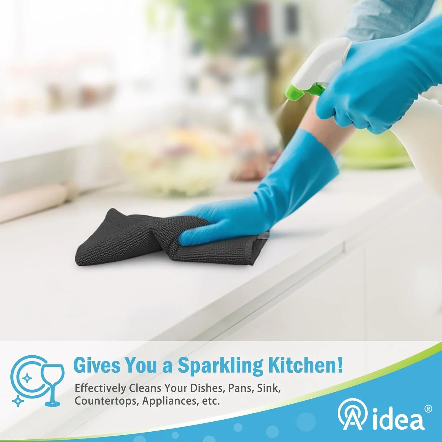 AIDEA Microfiber Cleaning Cloth-8PK, Soft Microfiber Towels for Cars, Absorbent