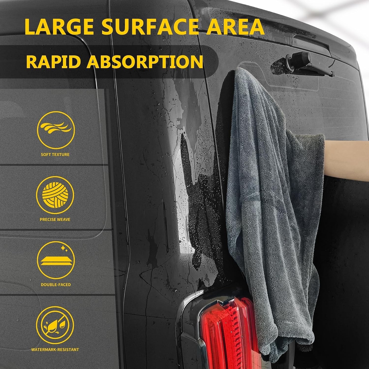 Extra Large Microfiber Car Drying Towels (48”x24”) – 2 Pack for Ultimate Care