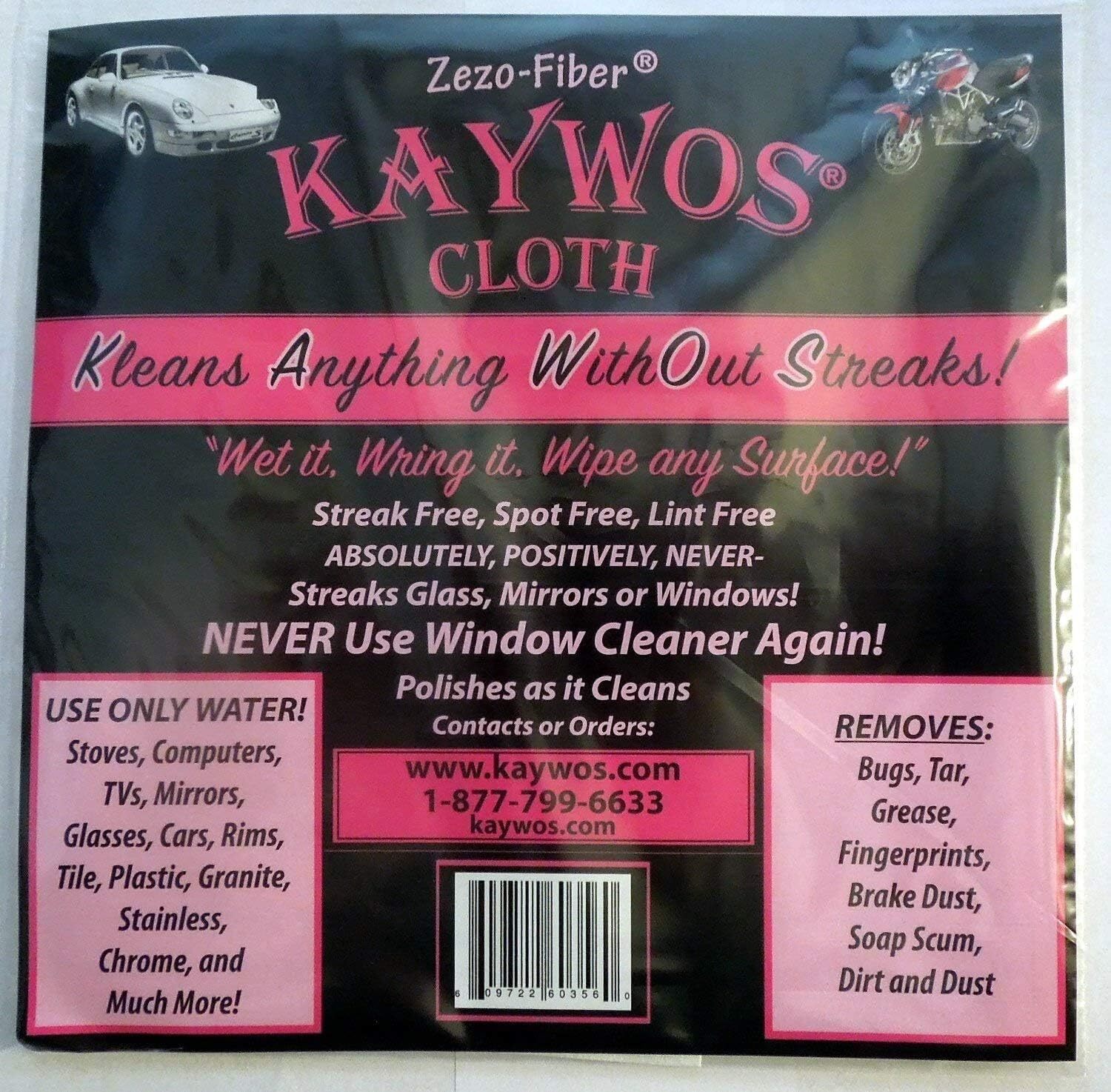 Kaywos Microfiber Glass Polishing Cloth 5 Pack Eco Friendly Durable 16X15 Inch