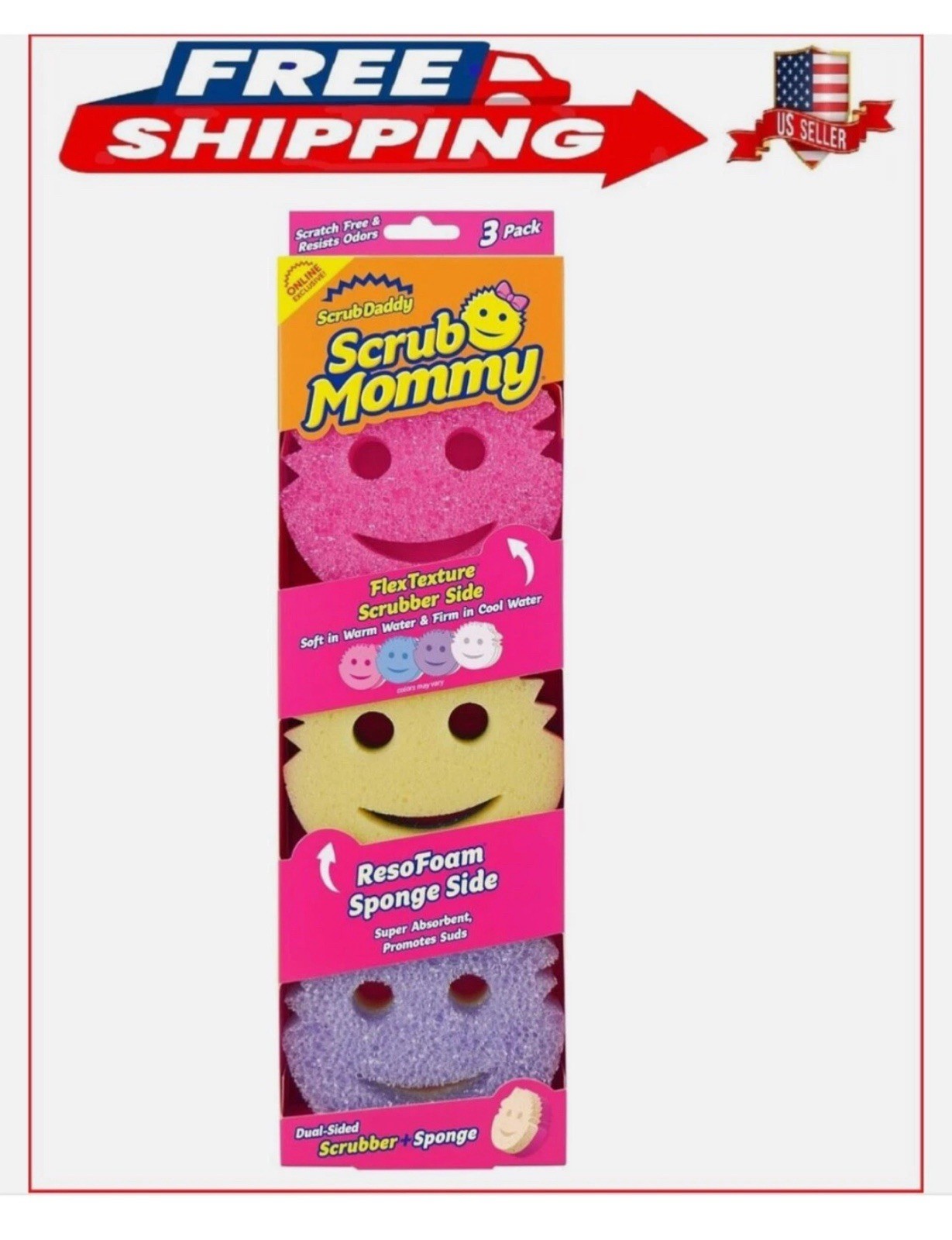Scrub Mommy Dual Sided Sponge 3 Count