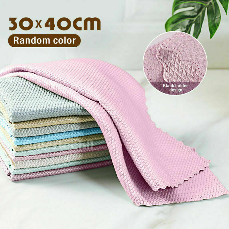 5PCS Kitchen Microfibre Nano Dish Washing Window Glass Cleaning Cloths Scale