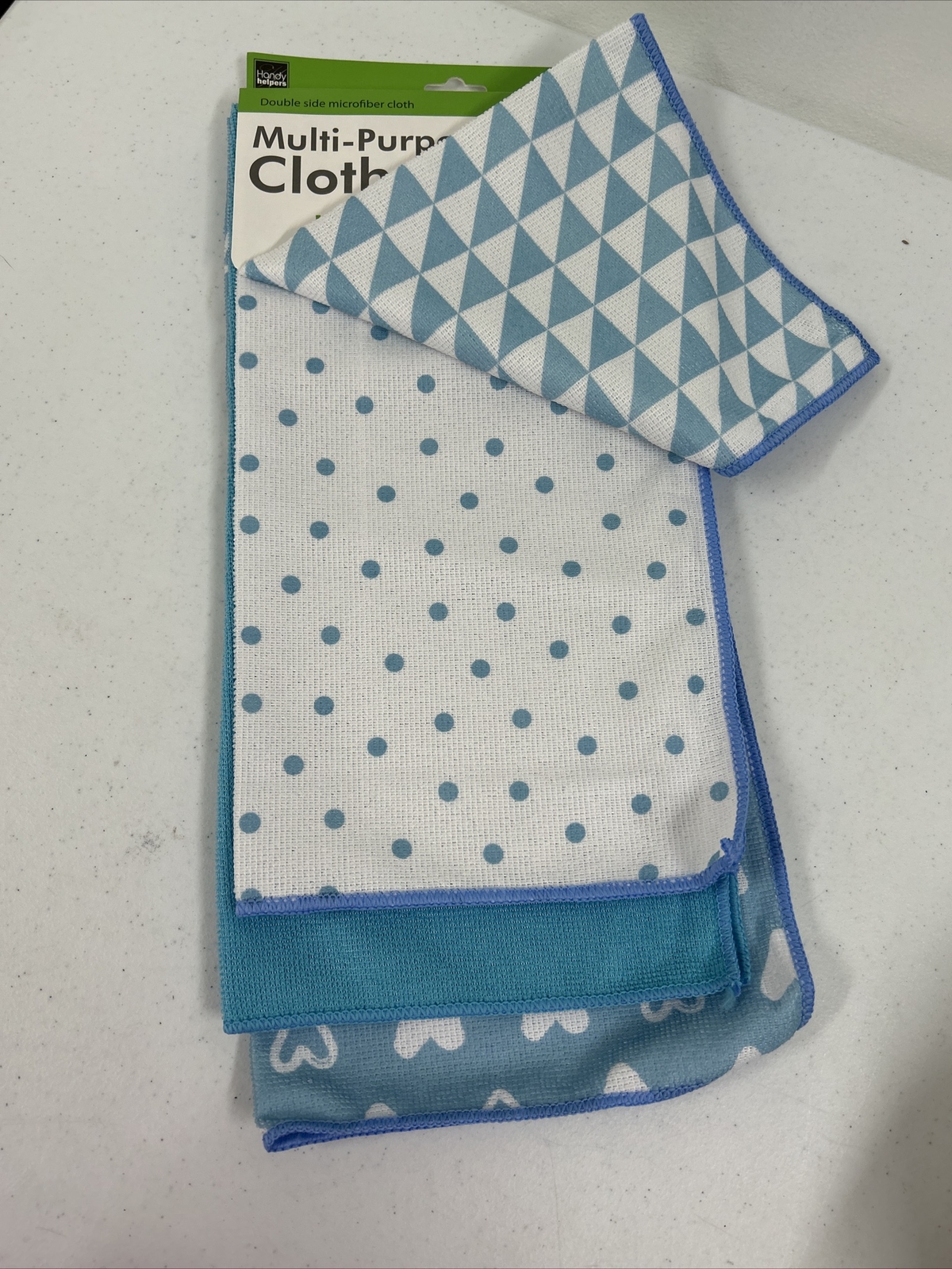 Lot Of 2 Handy Helpers 4 Pack Multi-Purpose Microfiber Cloths Size 15”X18” NEW