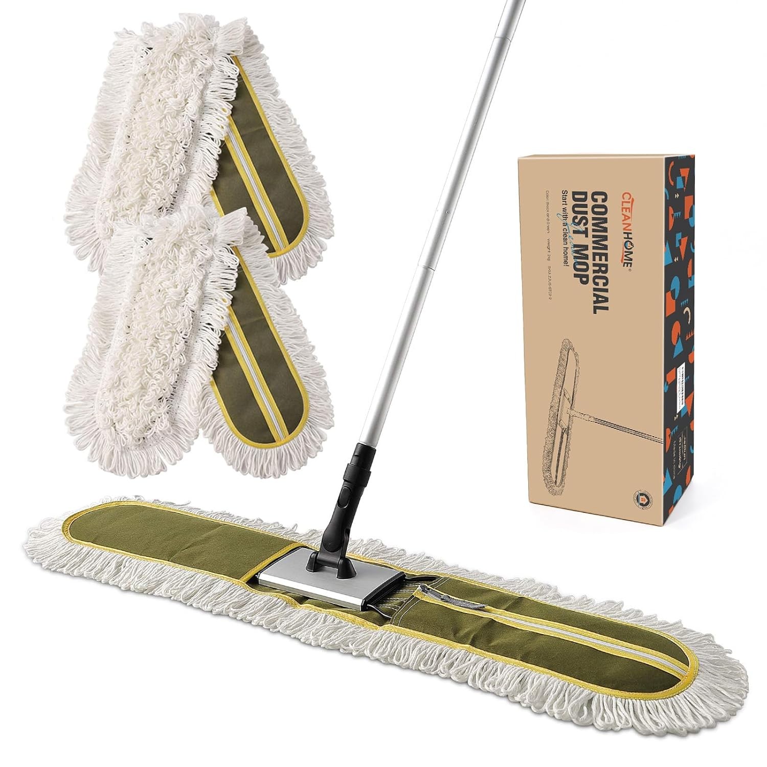Heavy Duty Commercial Green Floor Dust Mops 36 Inch Heavy Duty Floor Cleaning