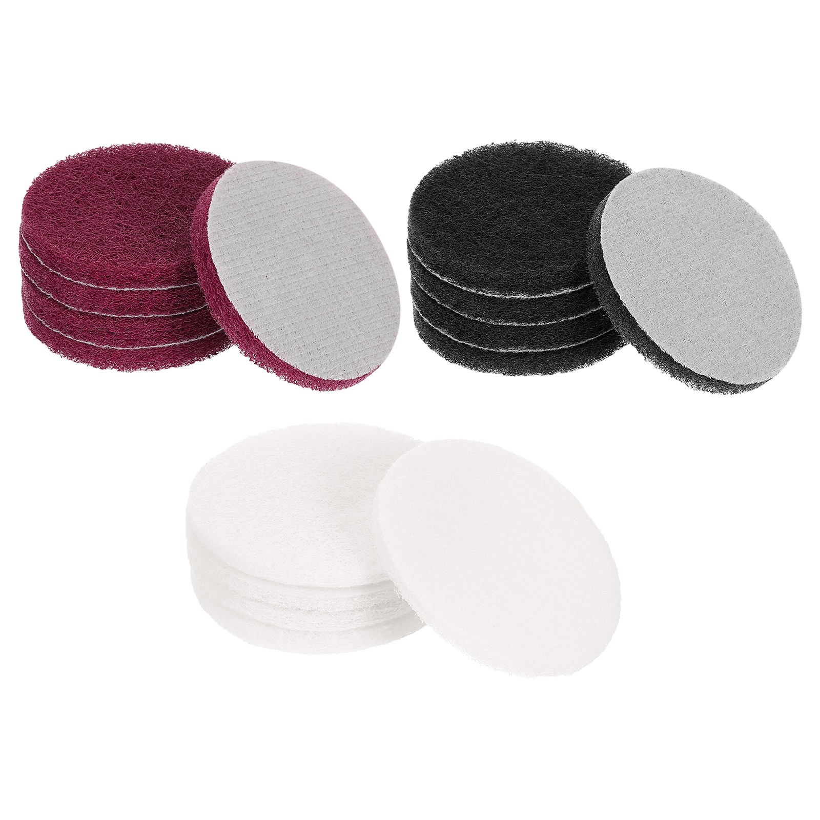 15Pcs 3 Inch Hoop Scrubbing Pad 400/800/2000 Grits Pads Red/Grey/White