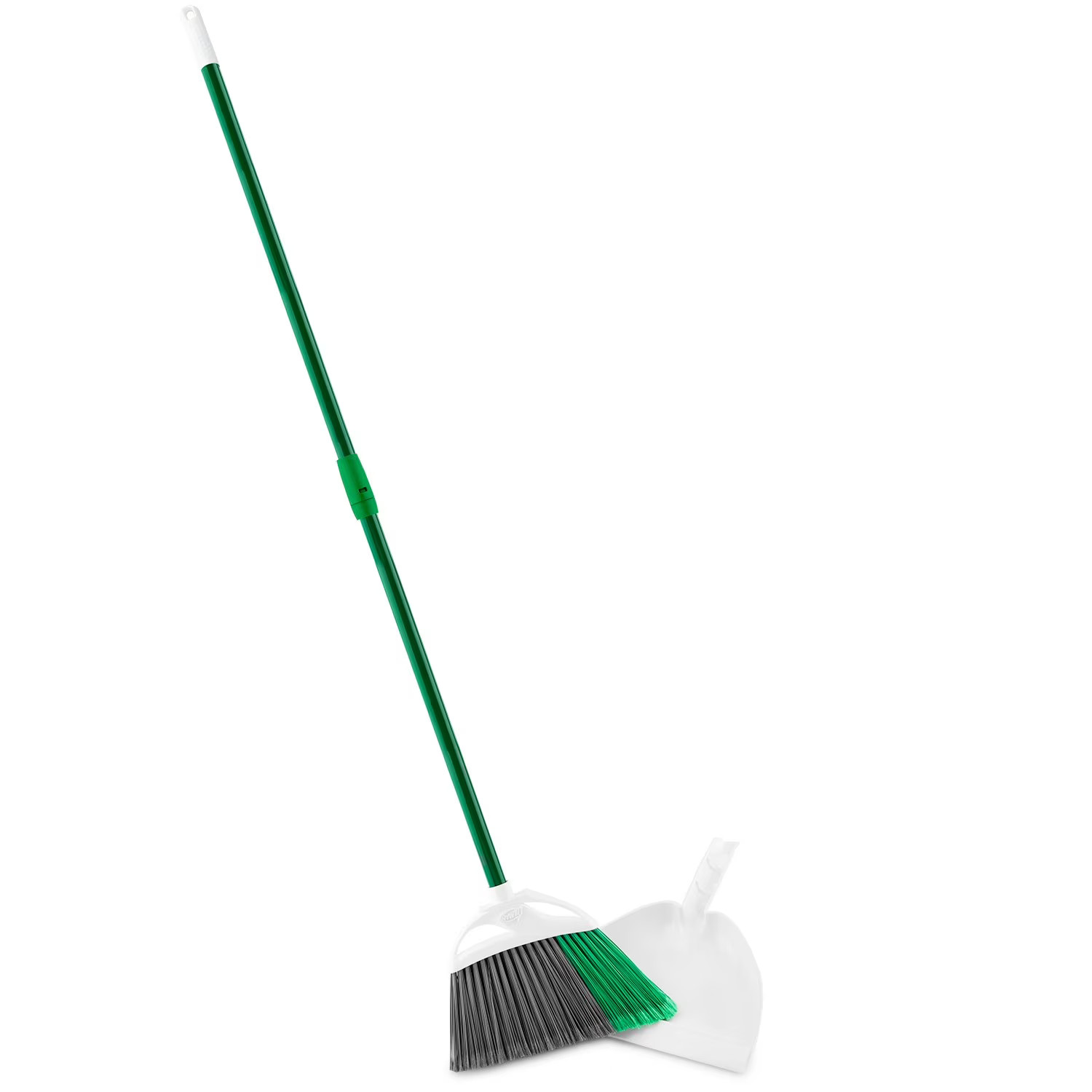 Angle Broom and Dustpan Set with Steel Handle for Indoor Outdoor Use