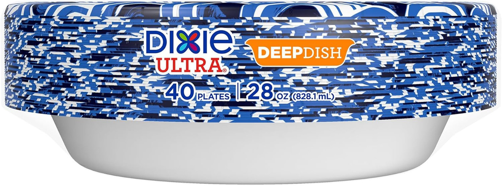 Dixie Ultra, Deep Dish Paper Plates, 28 Oz, 40 Count, Heavy Duty, Microwave-Safe