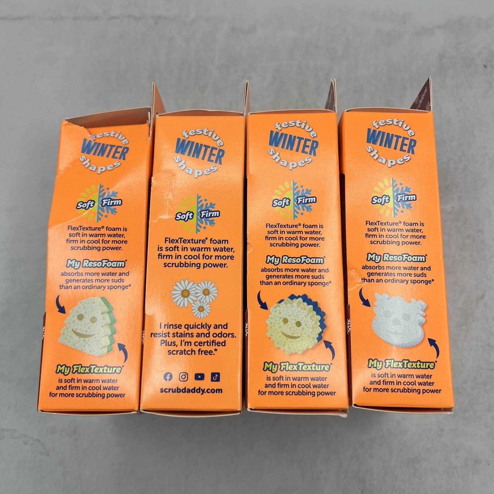 4 Scrub Daddy Mommy Holiday Christmas Tree Special Edition New Scrub Sponges