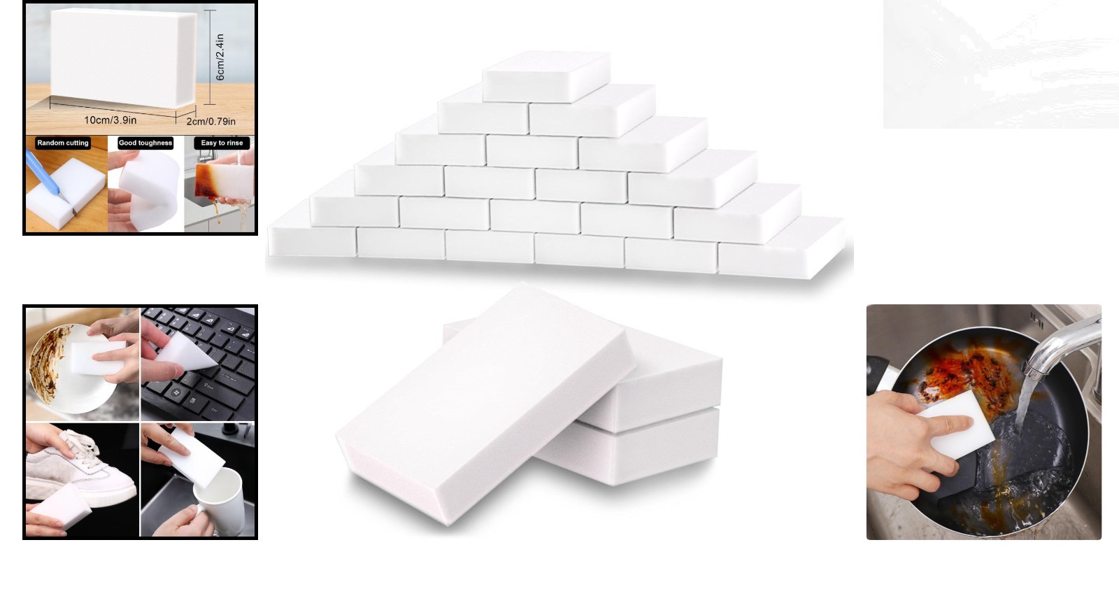 Reusable 50-Count Eraser Sponge Set – Effortless Cleaning with Just Water