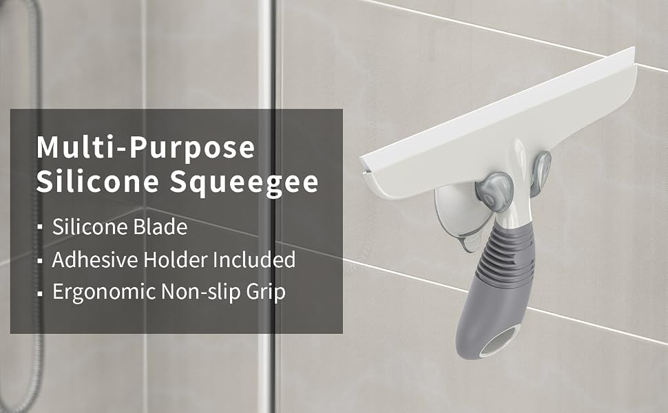 Multi-Purpose Silicon Squeegee for Window, Glass, Shower Door, Car Windshield,