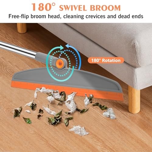 tXXFLOWER Silicone Air Broom Multifunction Broom with Long Handle Adjustable R