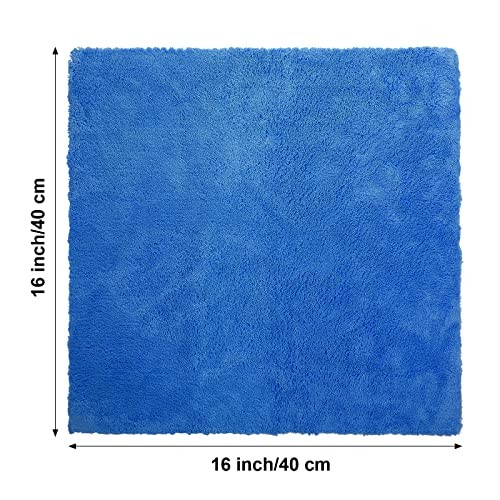 Pcs Microfiber Towels for Cars, 500 GSM Edgeless 16 x 16 Inch 30 Dark Blue