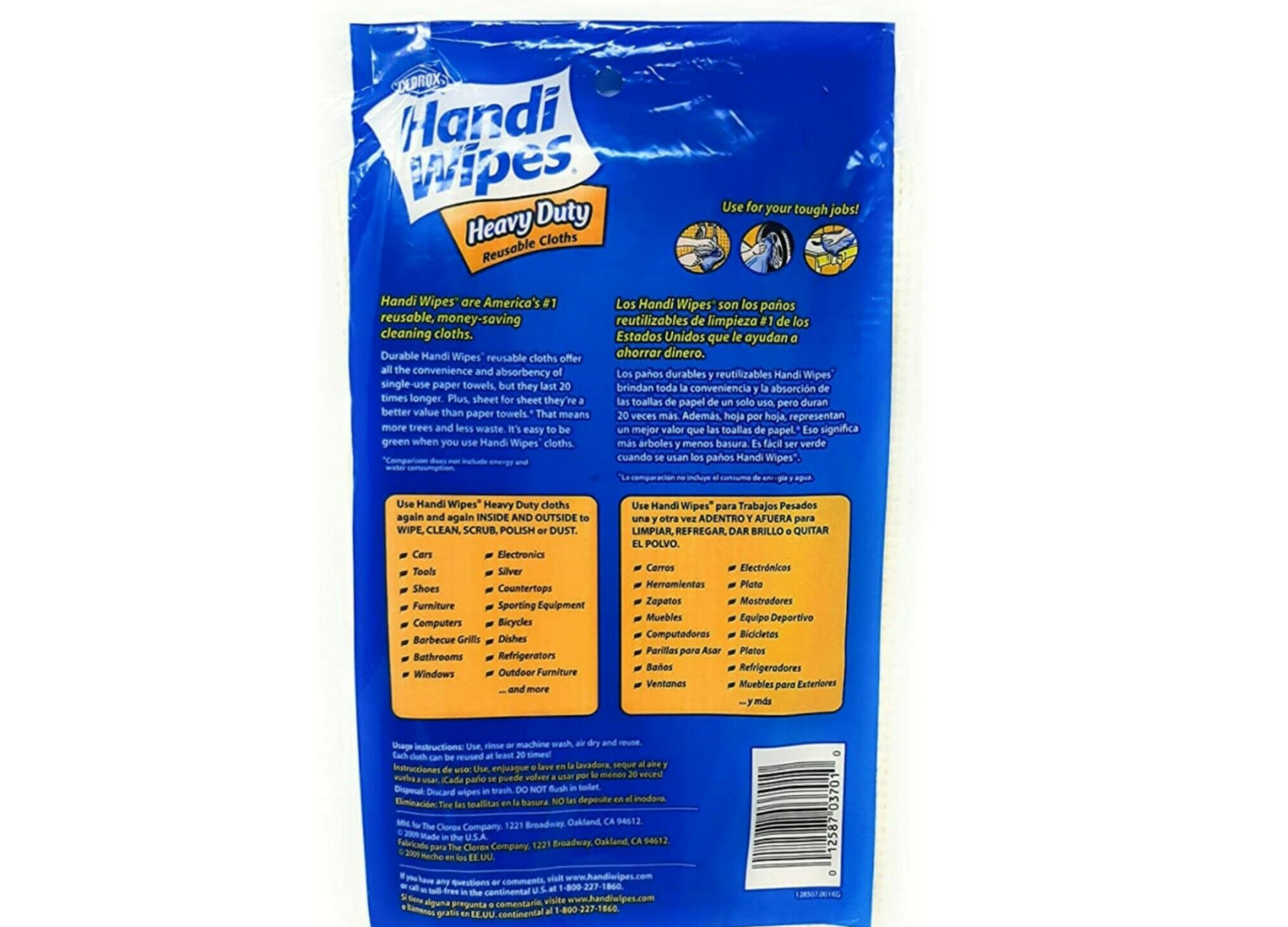 HEAVY DUTY HANDI WIPES CLOTHS ABSORBENT MULTIPURPOSE CLEANING TOWELS 6 PKS