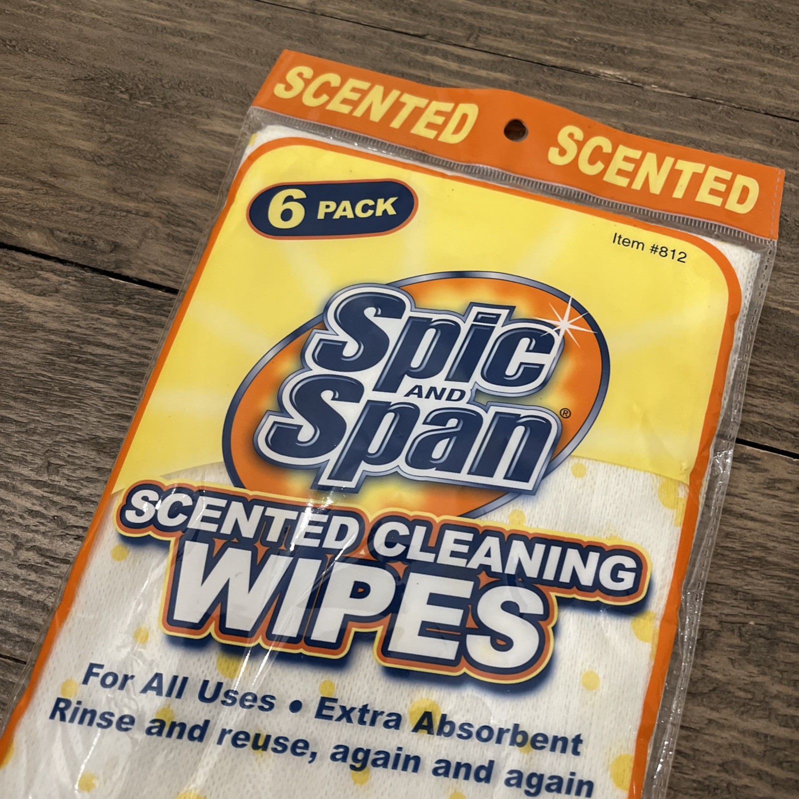 NEW Spic And Span Cleaning Wipes Lemon Scented 6 Pack Reusable Clean Home 2010