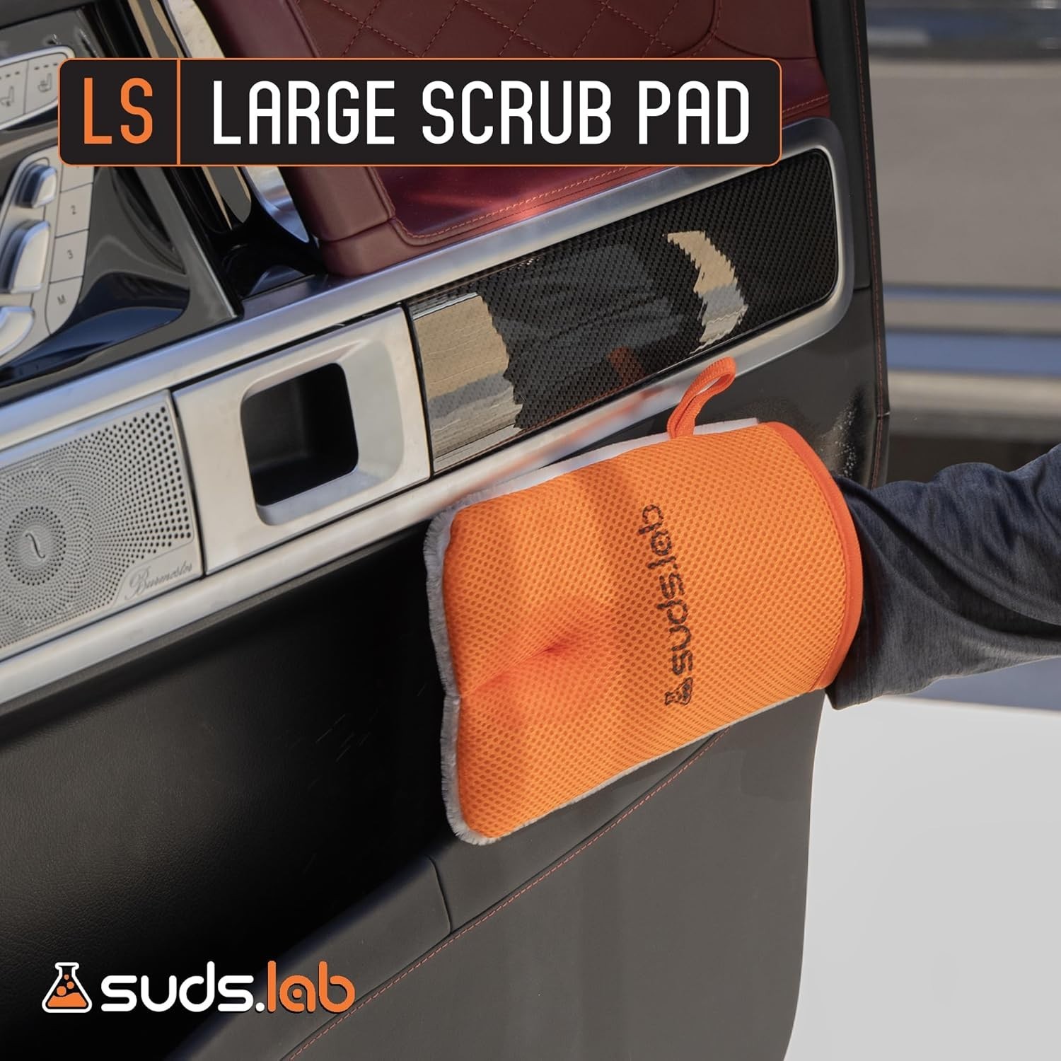 Heavy Duty Scrub Pad for Car Wash, Upholstery, and Interior Cleaning Mitt